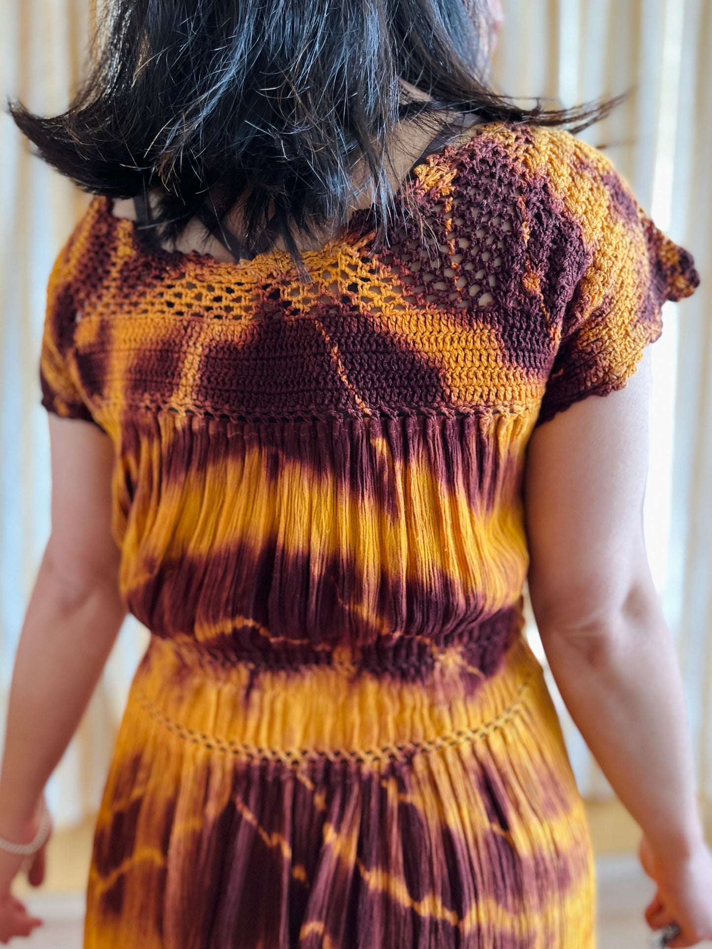 Vintage 1970s handmade Tie-dye Muslim Dress