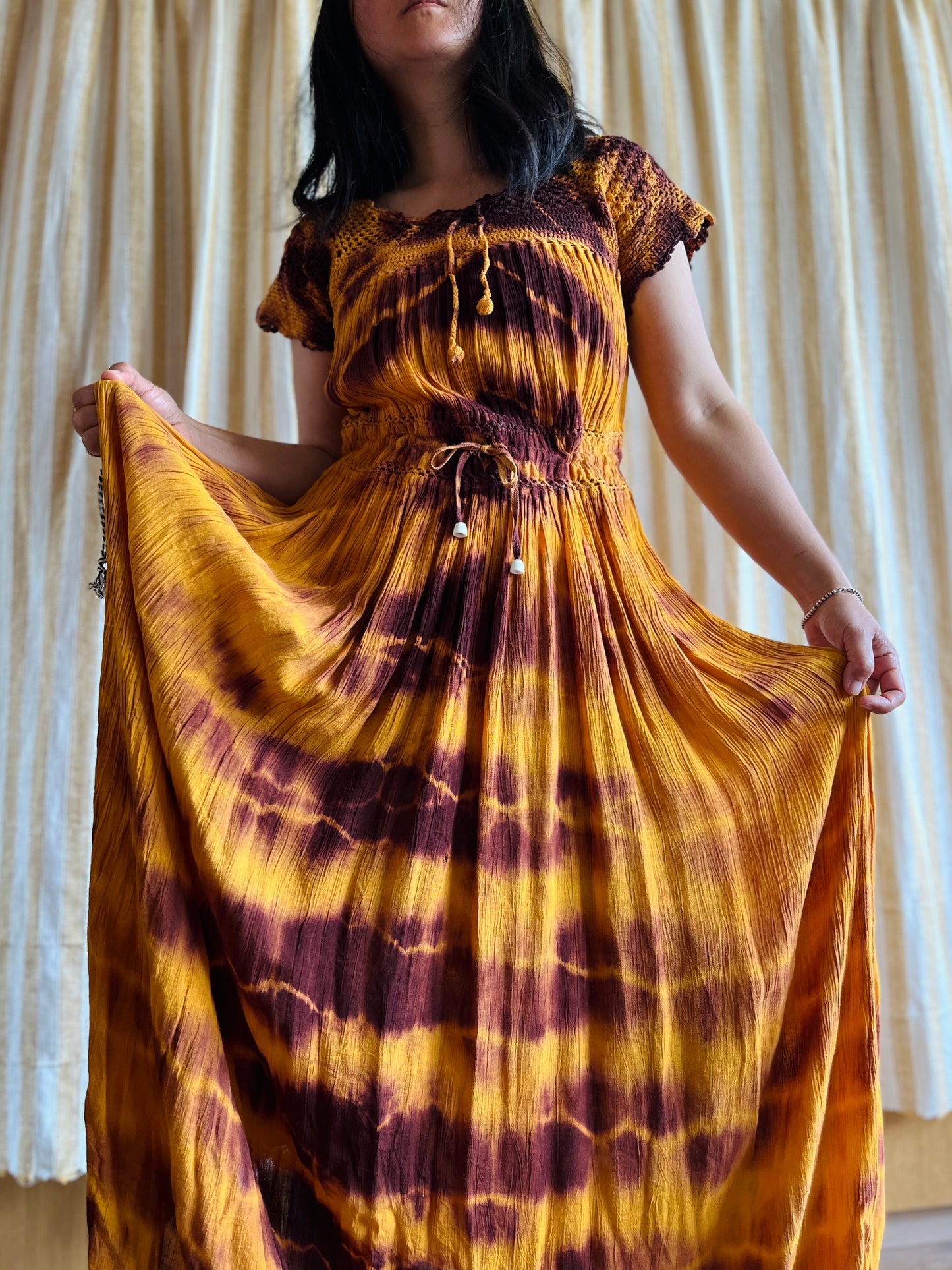 Vintage 1970s handmade Tie-dye Muslim Dress