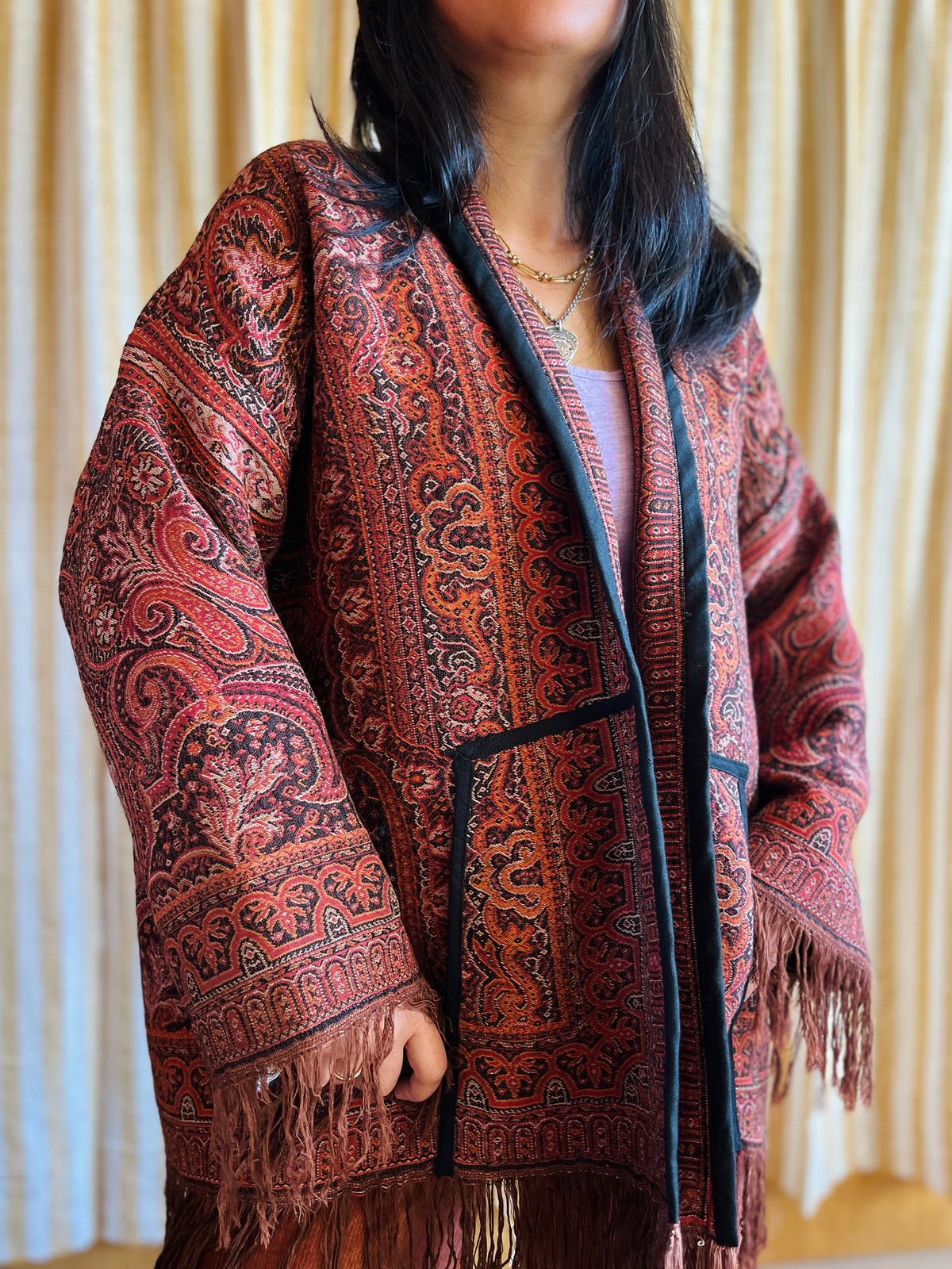 Antique Worteldoek Wool Kimono Jacket