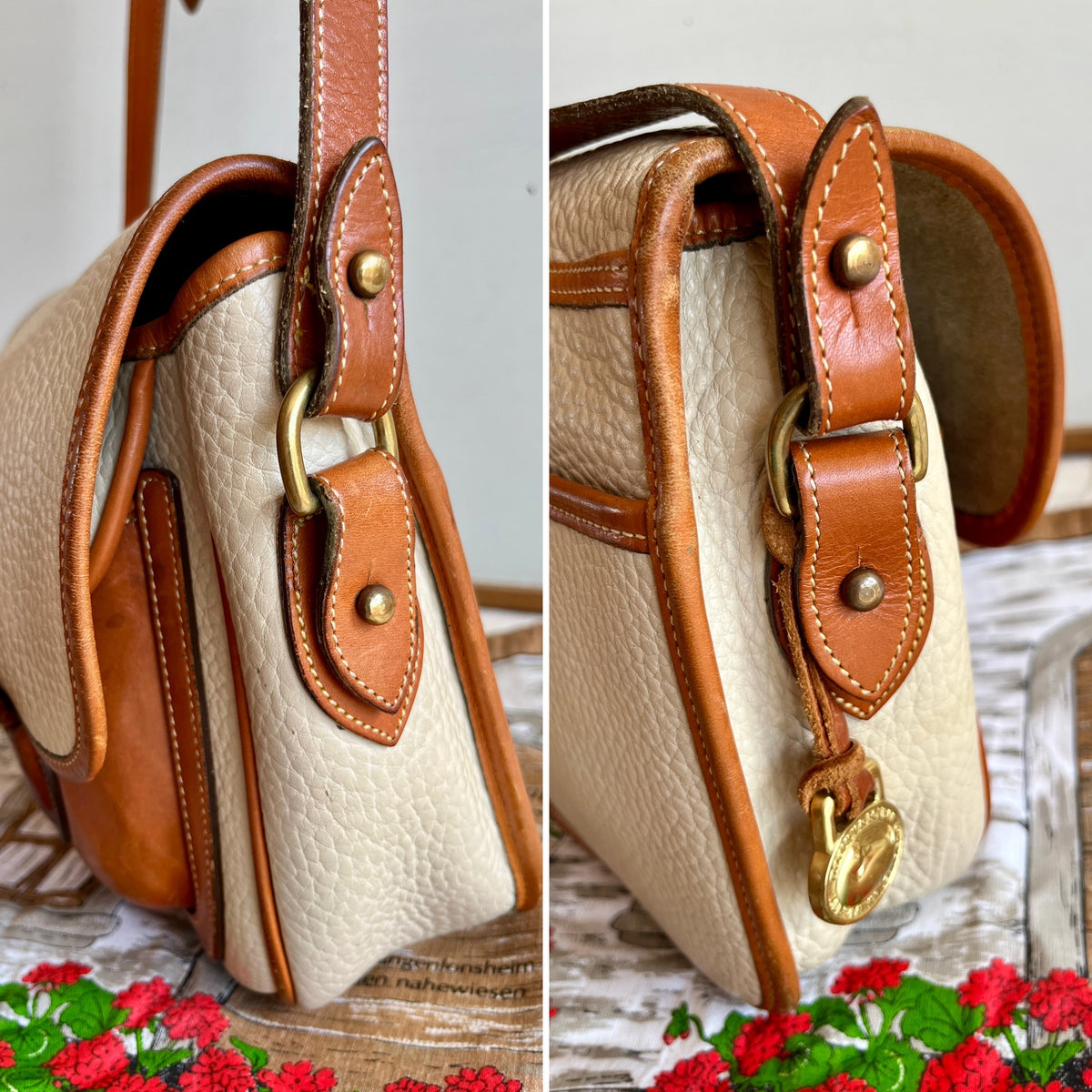 Vintage Dooney & Bourke R35 Double Pocket Outback Messenger