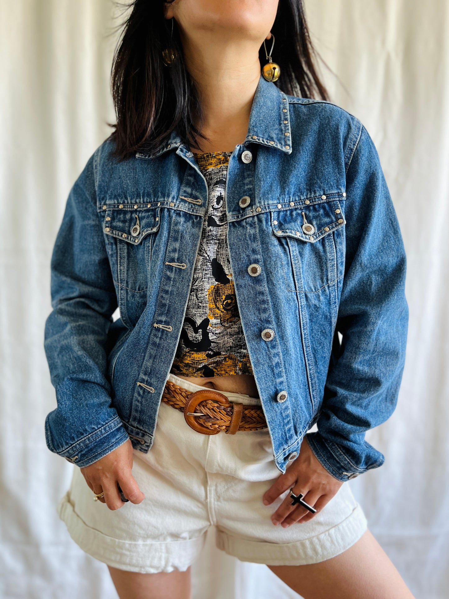 Vintage Arizona Studs 90s Cool kid Denim Jacket Vintage Teen Italian Street Style