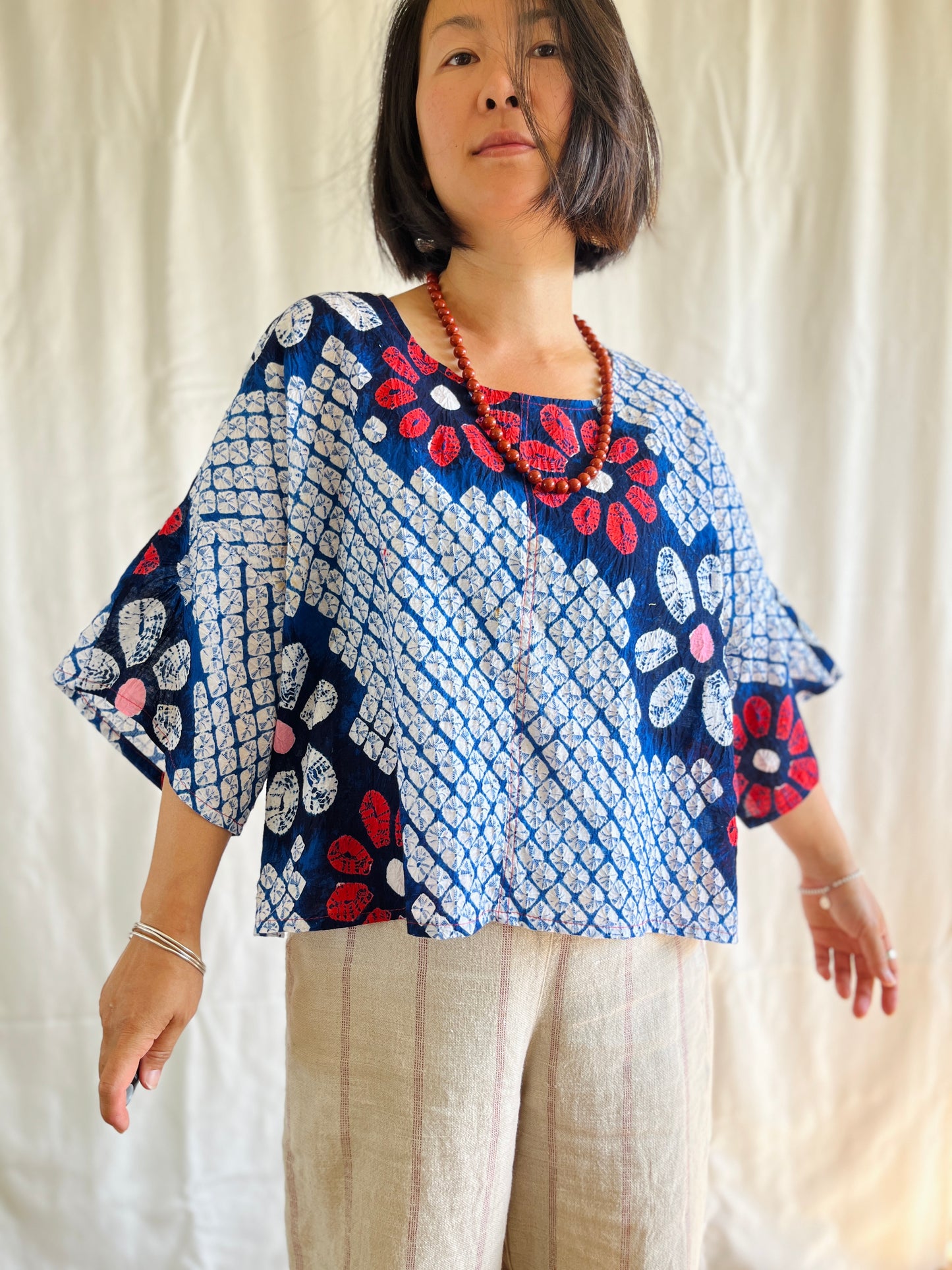 ✨ Ancient Japanese Shibori Tie dye boxy top