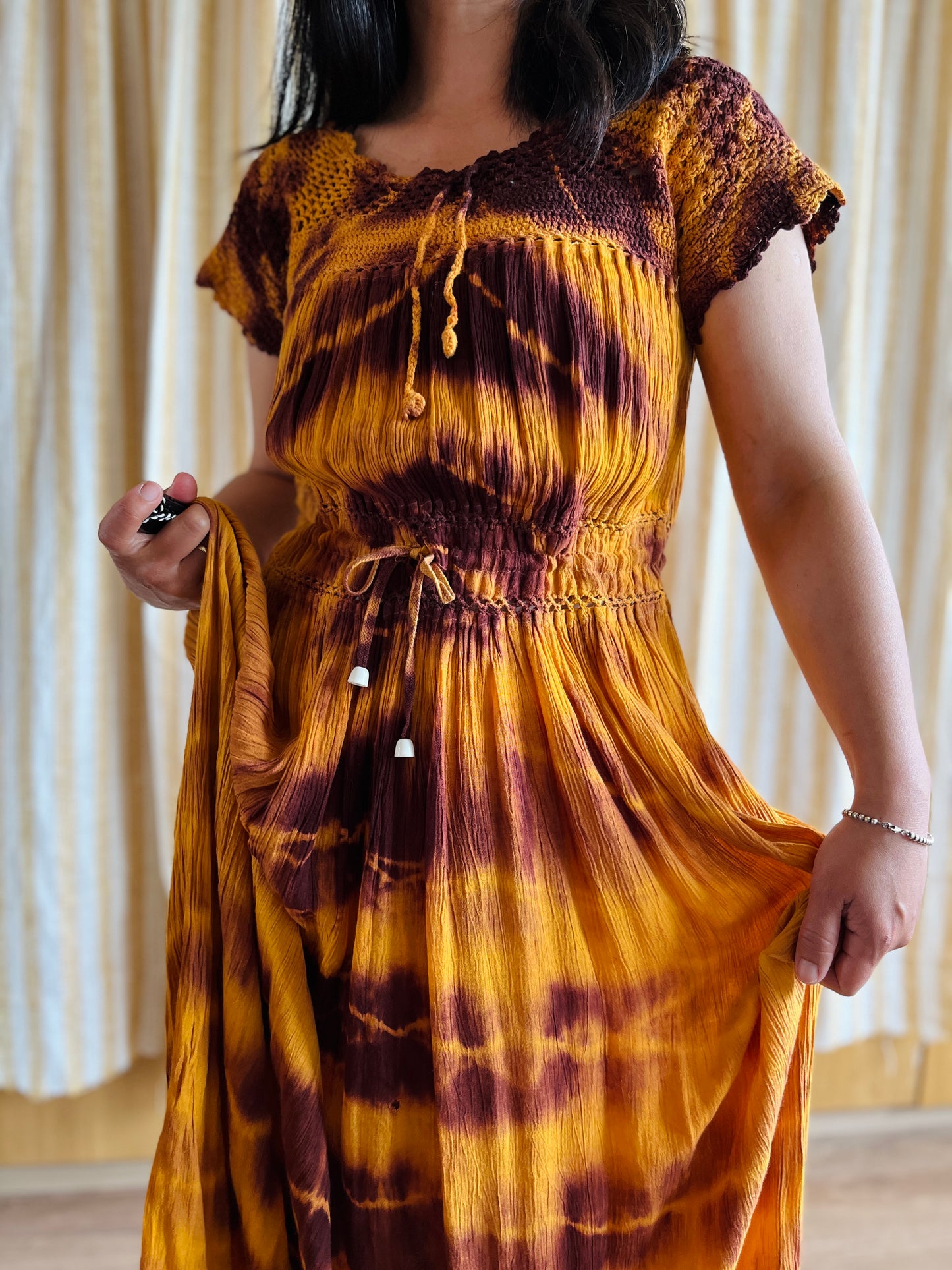 Vintage 1970s handmade Tie-dye Muslim Dress