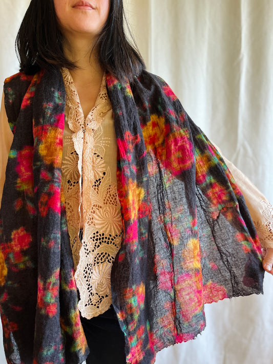 Vintage loose Weaved Wool Shawl Long Rectangular Scarf