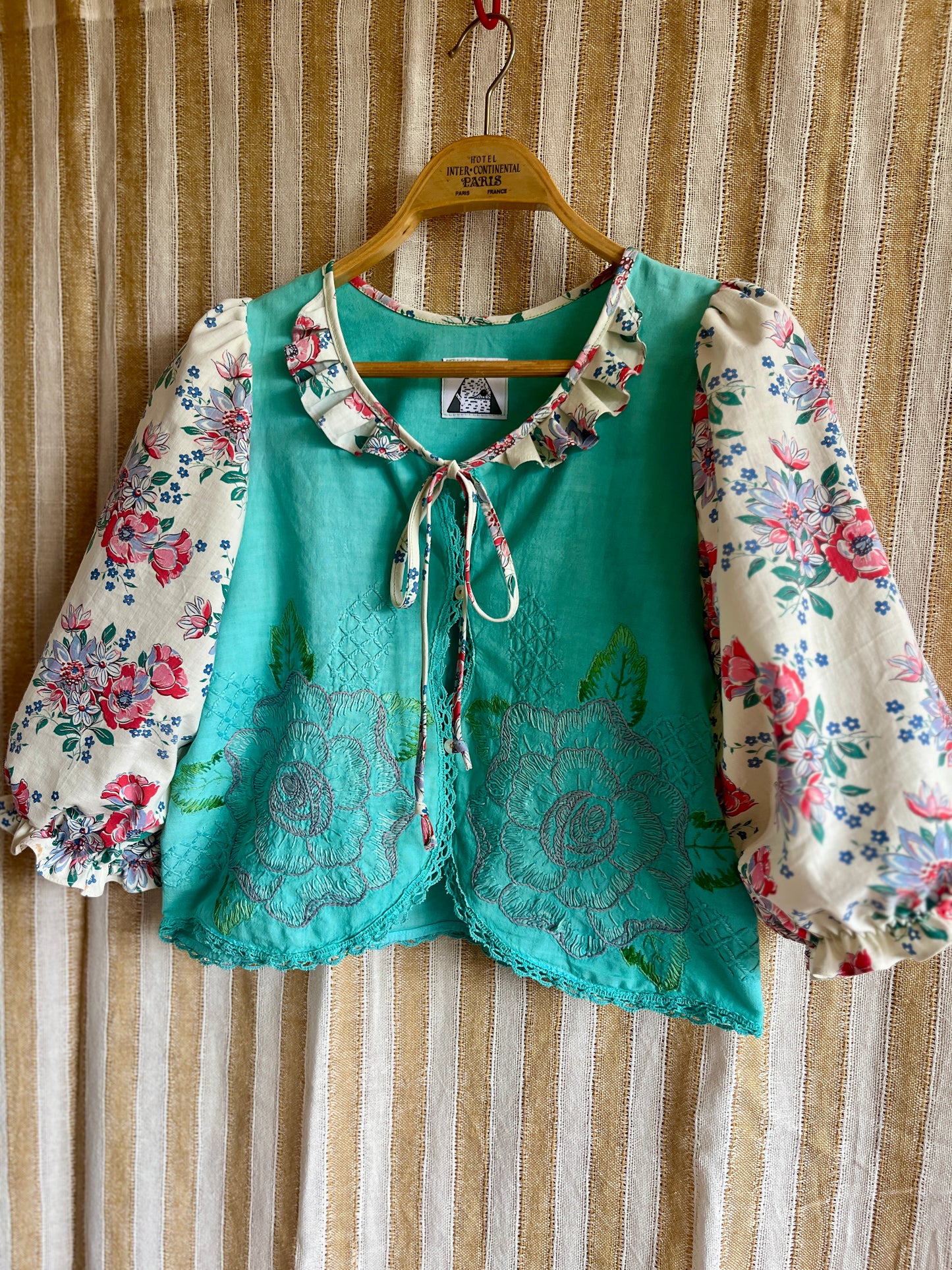 Passion Dyes - turquoise ruffle blouse