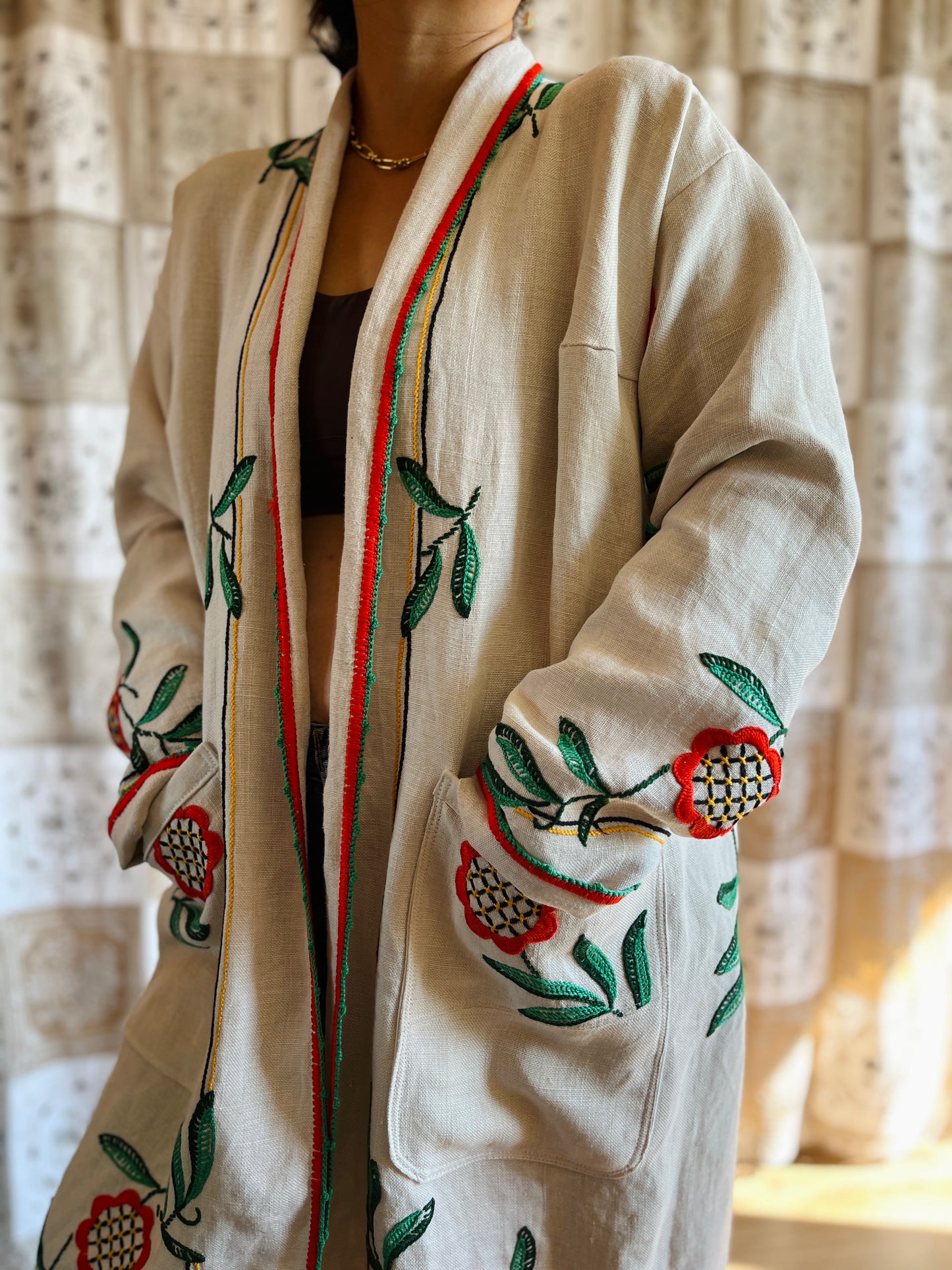 Linen long kimono