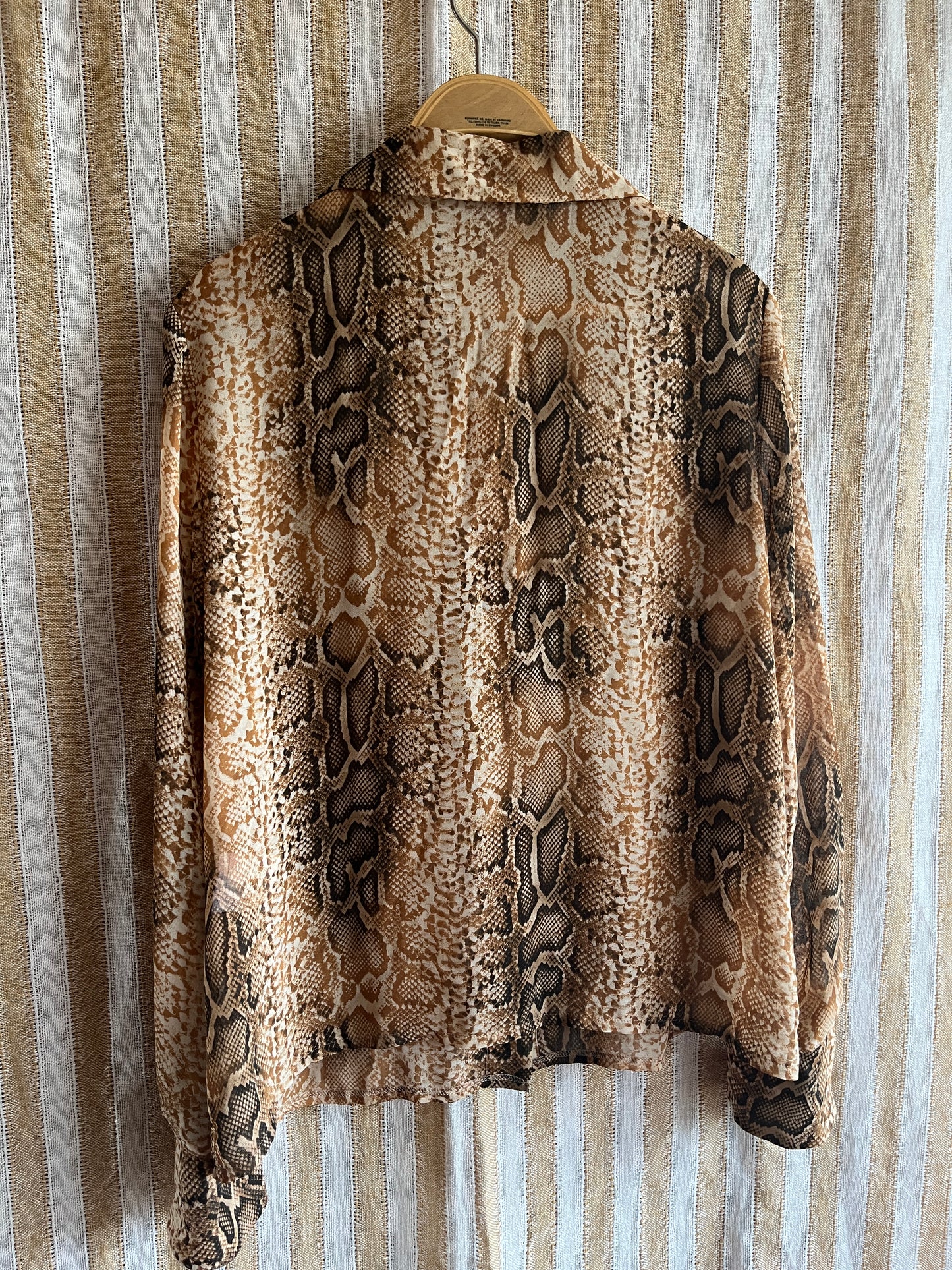 Y2K Snake prints Sheer Blouse
