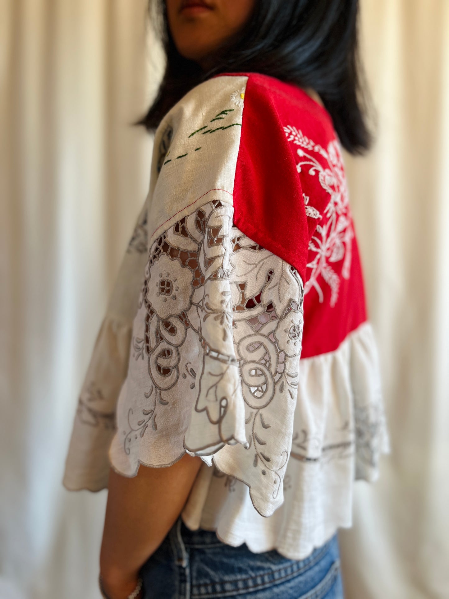 Little birdies patchwork Dolly Blouse