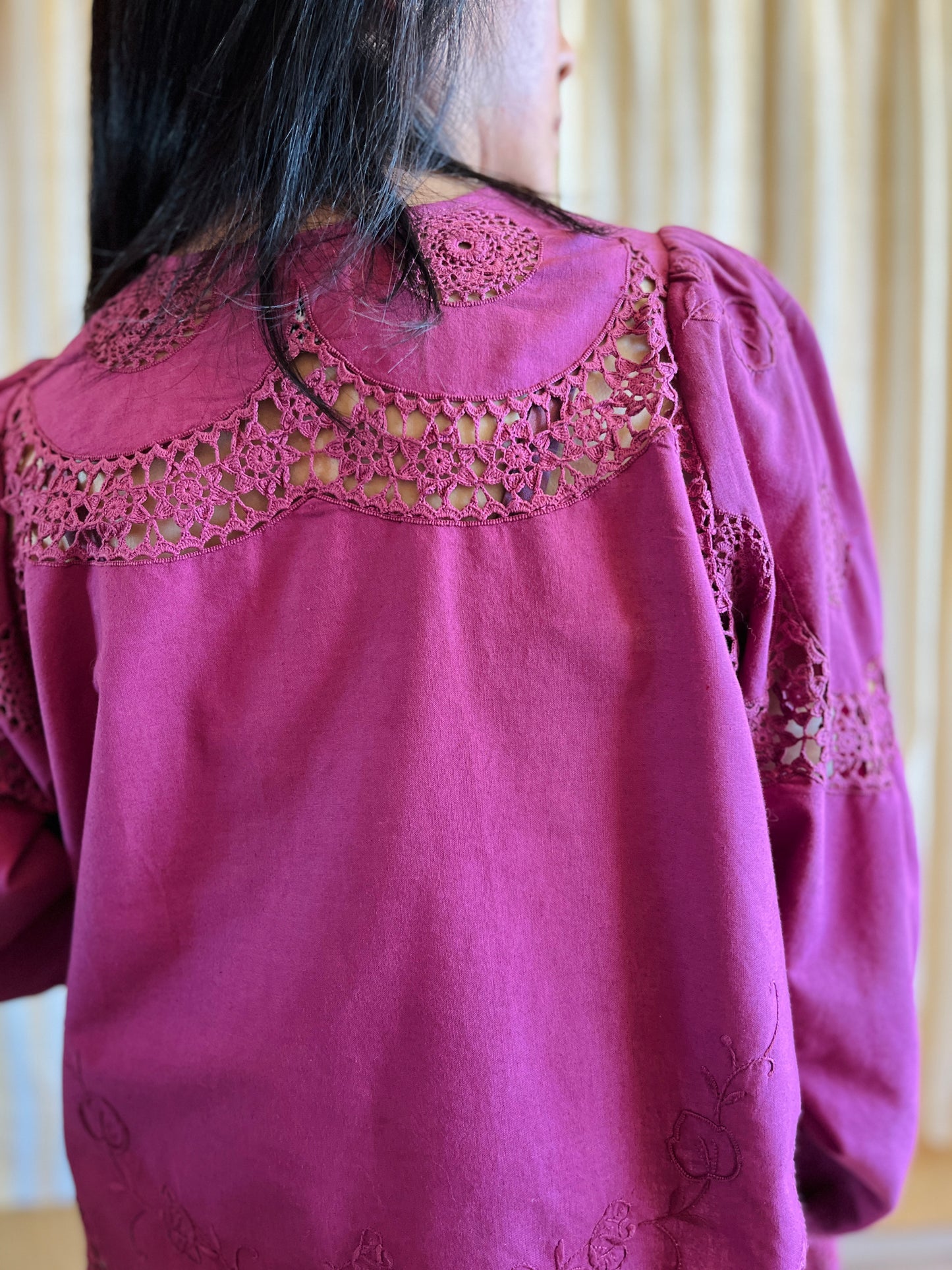 Passion Dyes - Circular crochet blouse in Red Wine