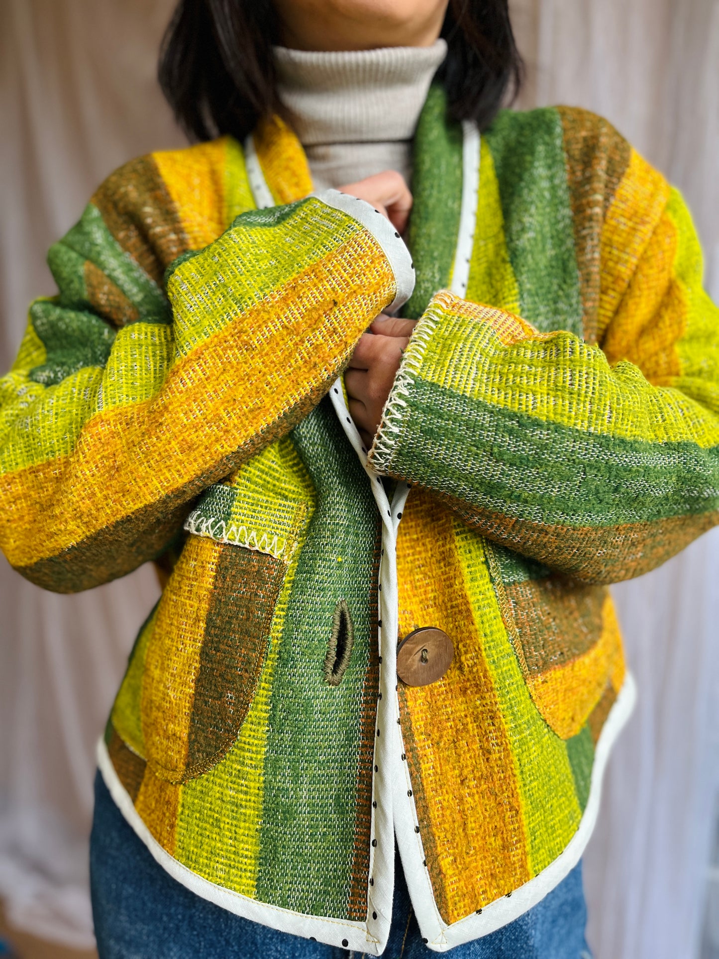 Repurpose vintage roadtrip wool blanket turns Jacket Blazer