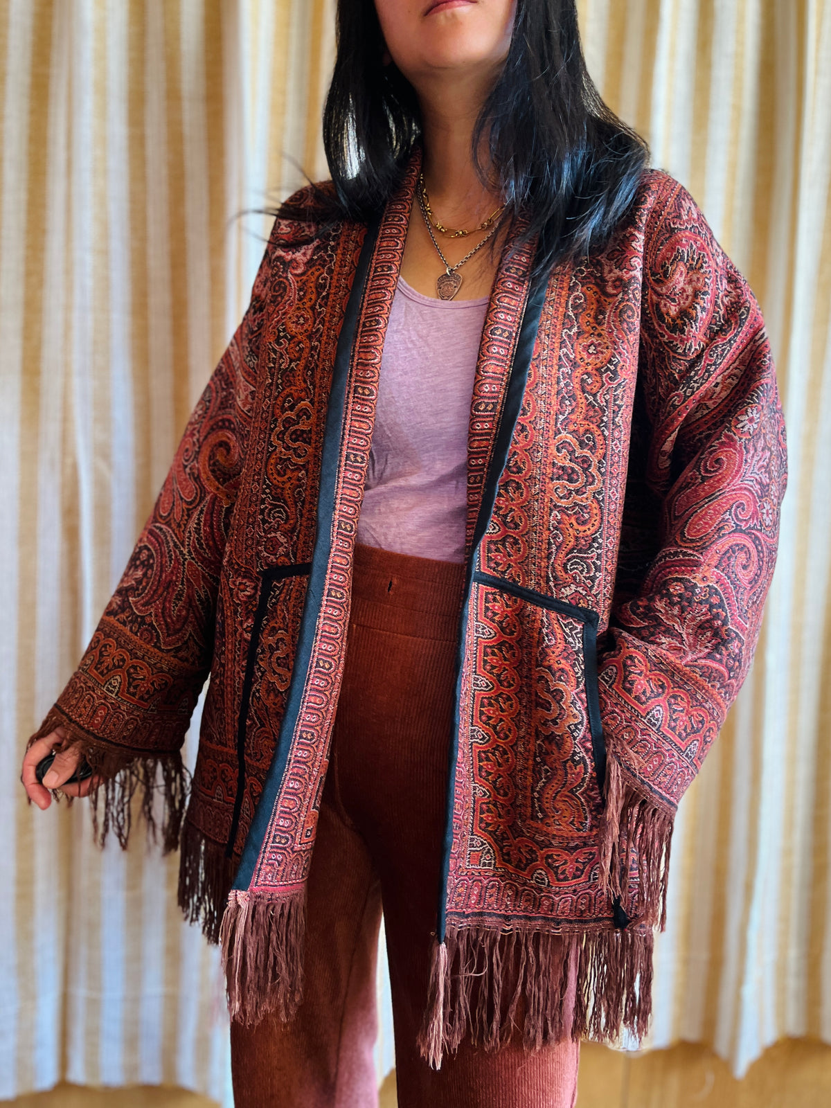 Antique Worteldoek Wool Kimono Jacket