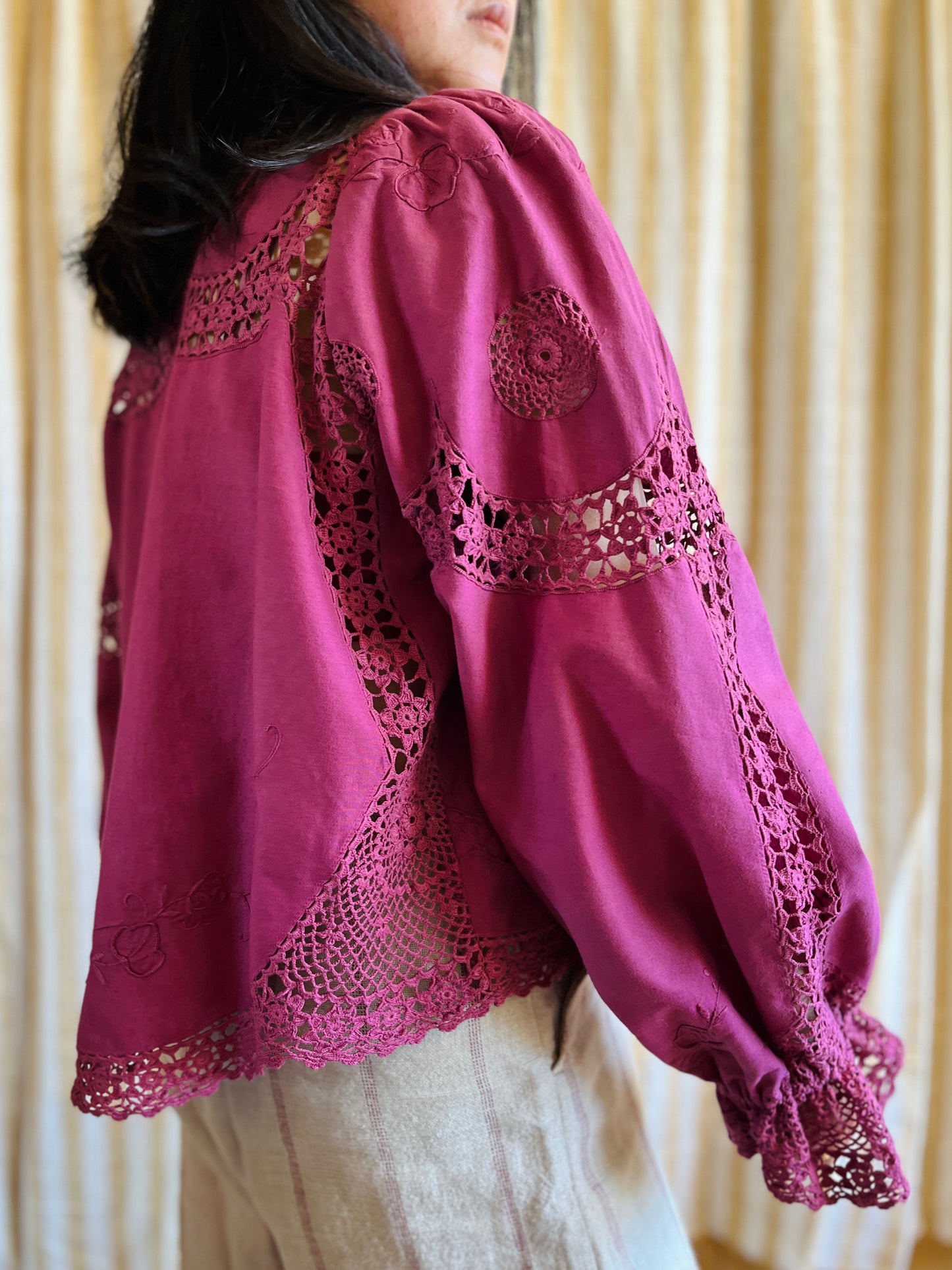 Passion Dyes - Circular crochet blouse in Red Wine