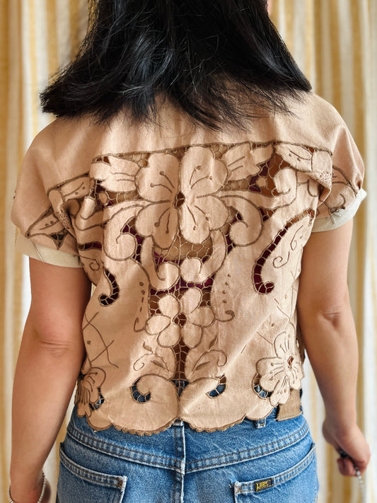 Button up blouse - Smiley Caramel