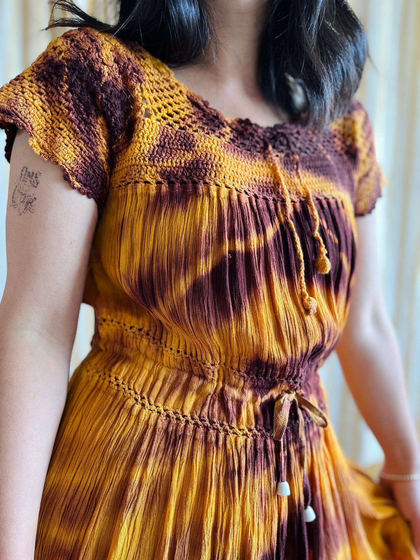 Vintage 1970s handmade Tie-dye Muslim Dress