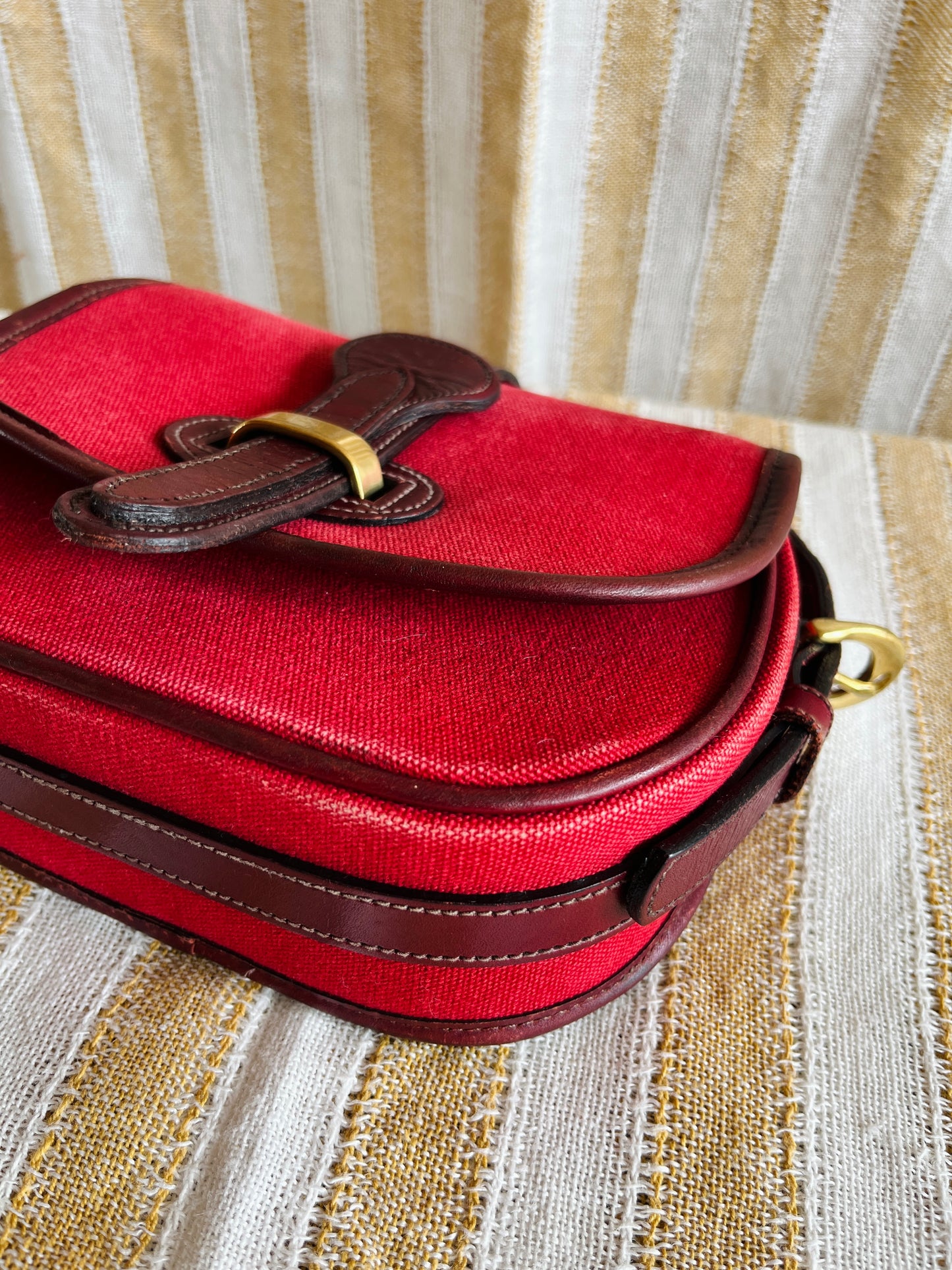 RARE Red Canvas R51 Marble Crossbody Bag