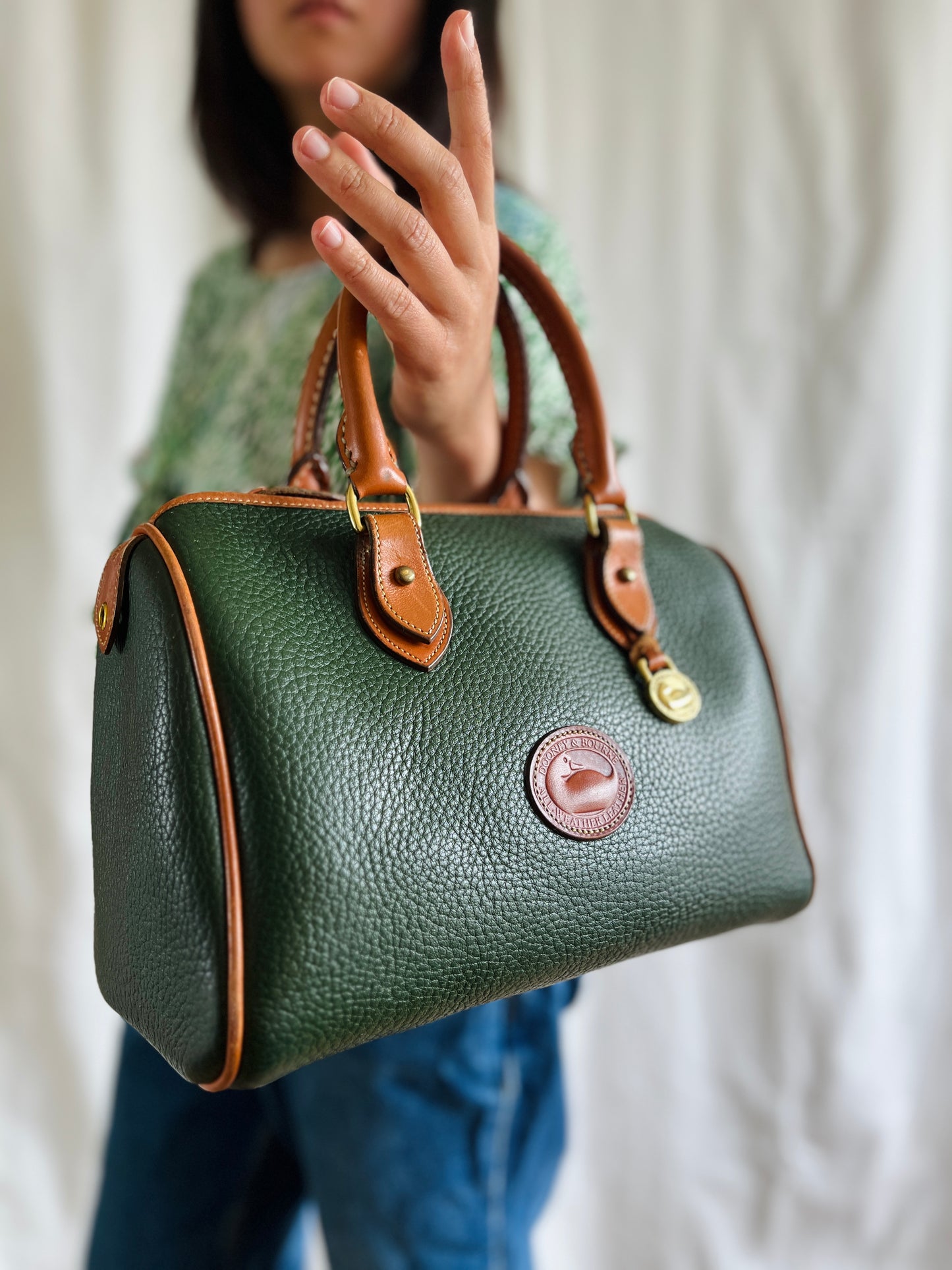 Fir Green/British Tan R28 Top Handle Speedy Doctor's Bag Satchel