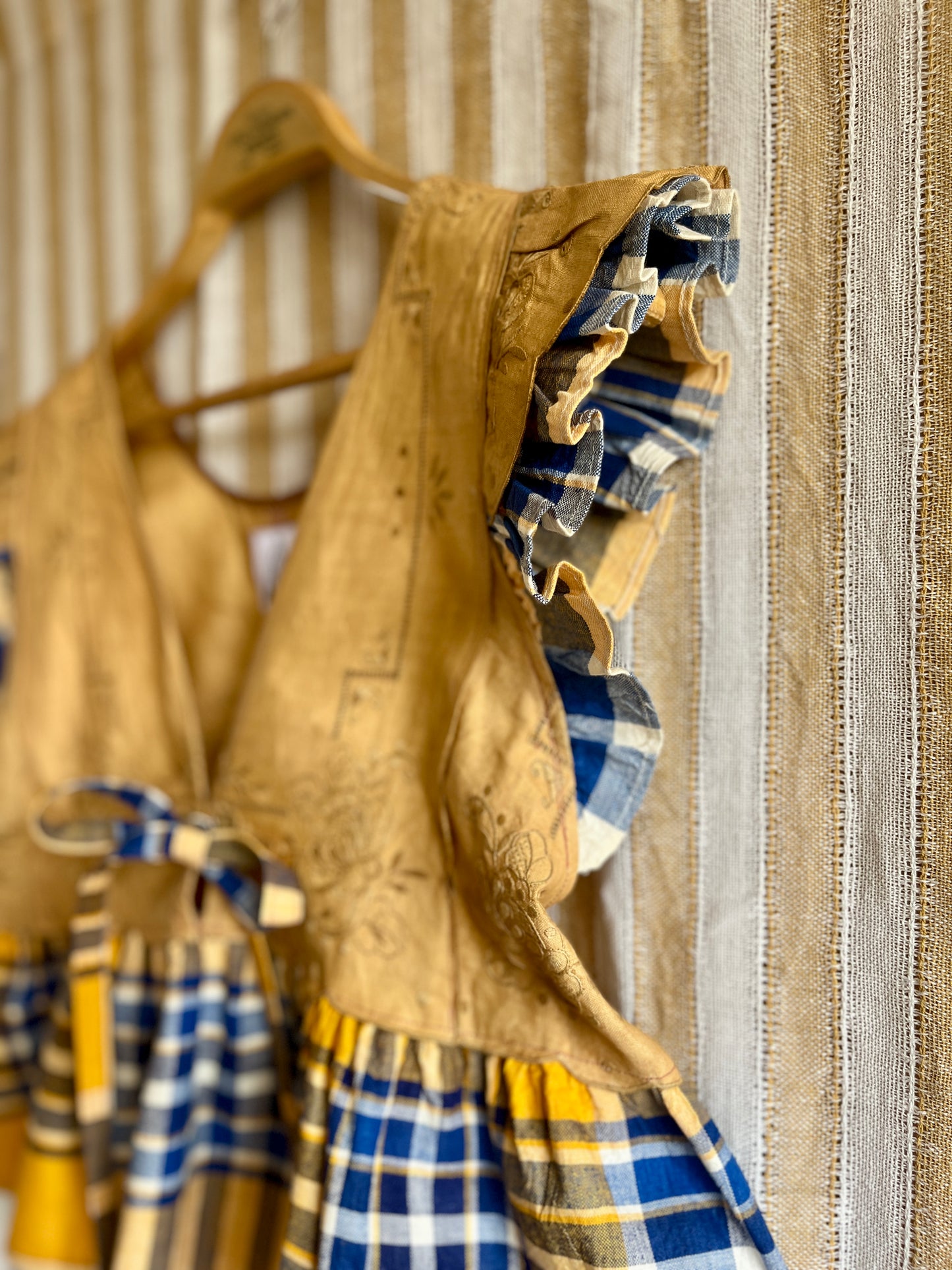 Passion Dyes - Gold gingham double ruffled Dolly