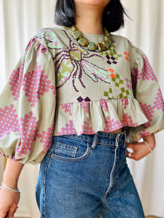 Balloon sleeve dolly super cropped