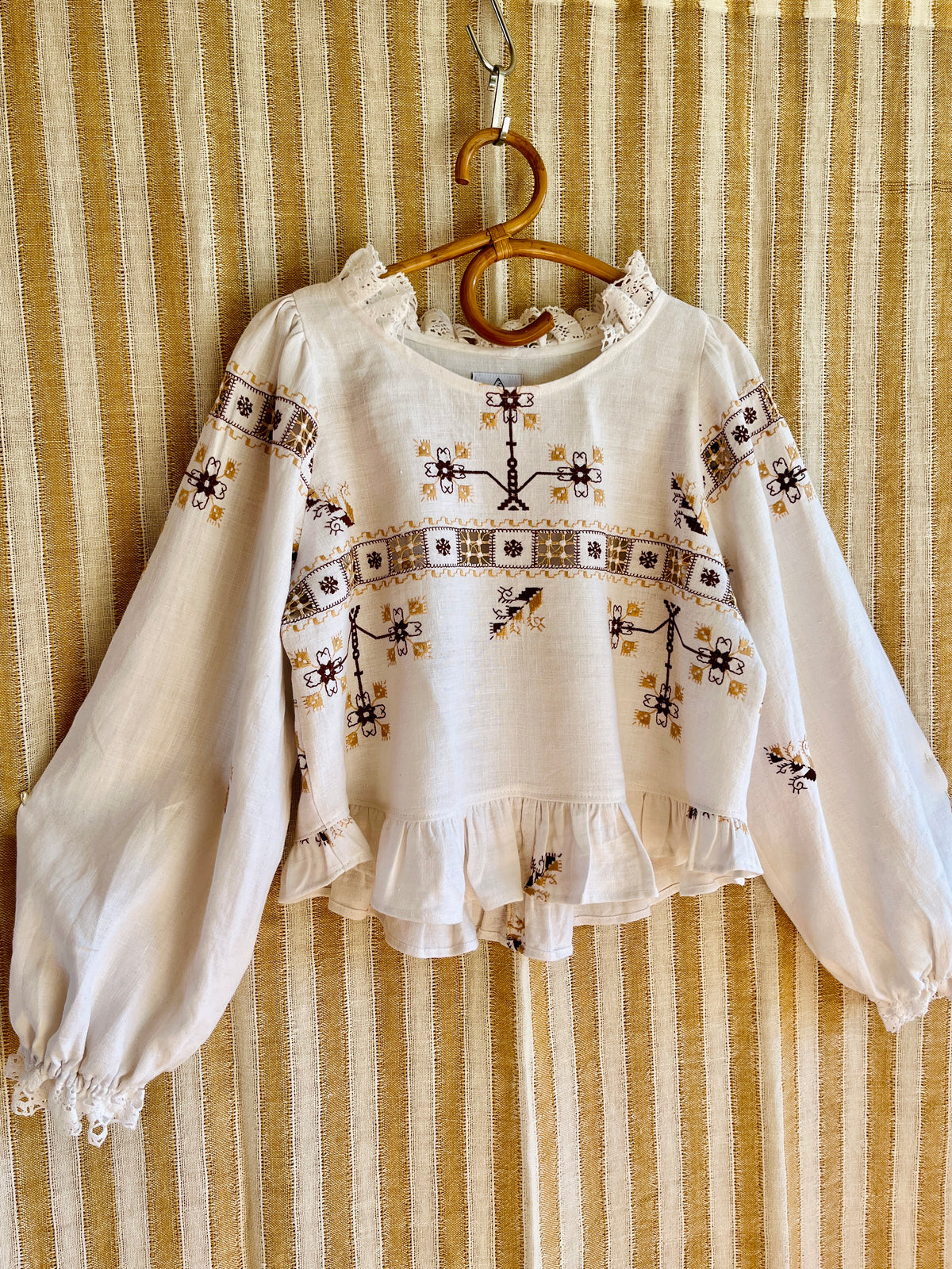 Lagartera Embroidered goddess blouse