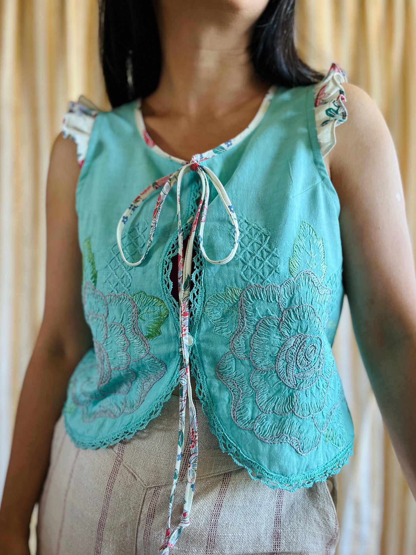 Passion Dyes - turquoise ruffle tank
