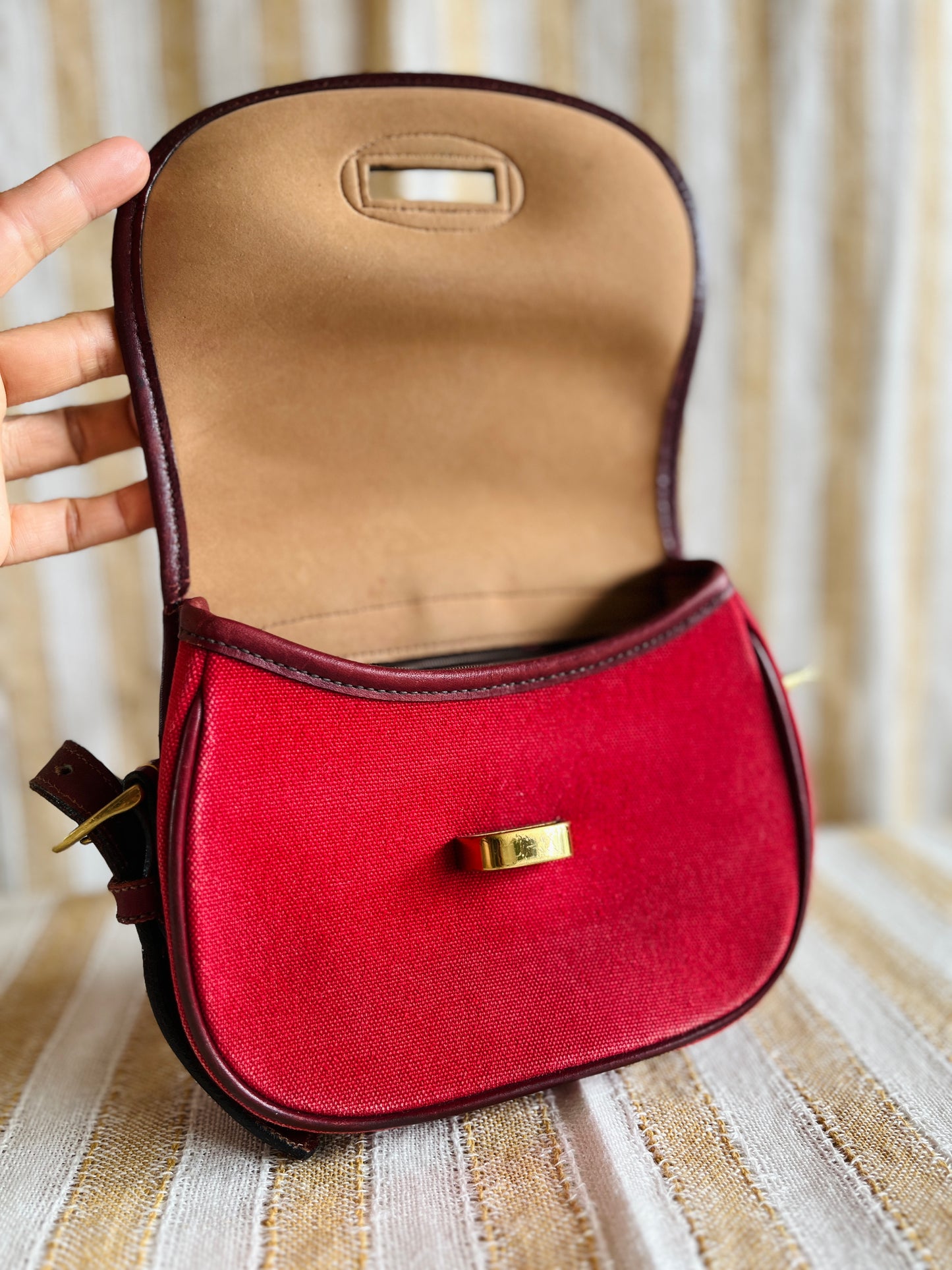 RARE Red Canvas R51 Marble Crossbody Bag