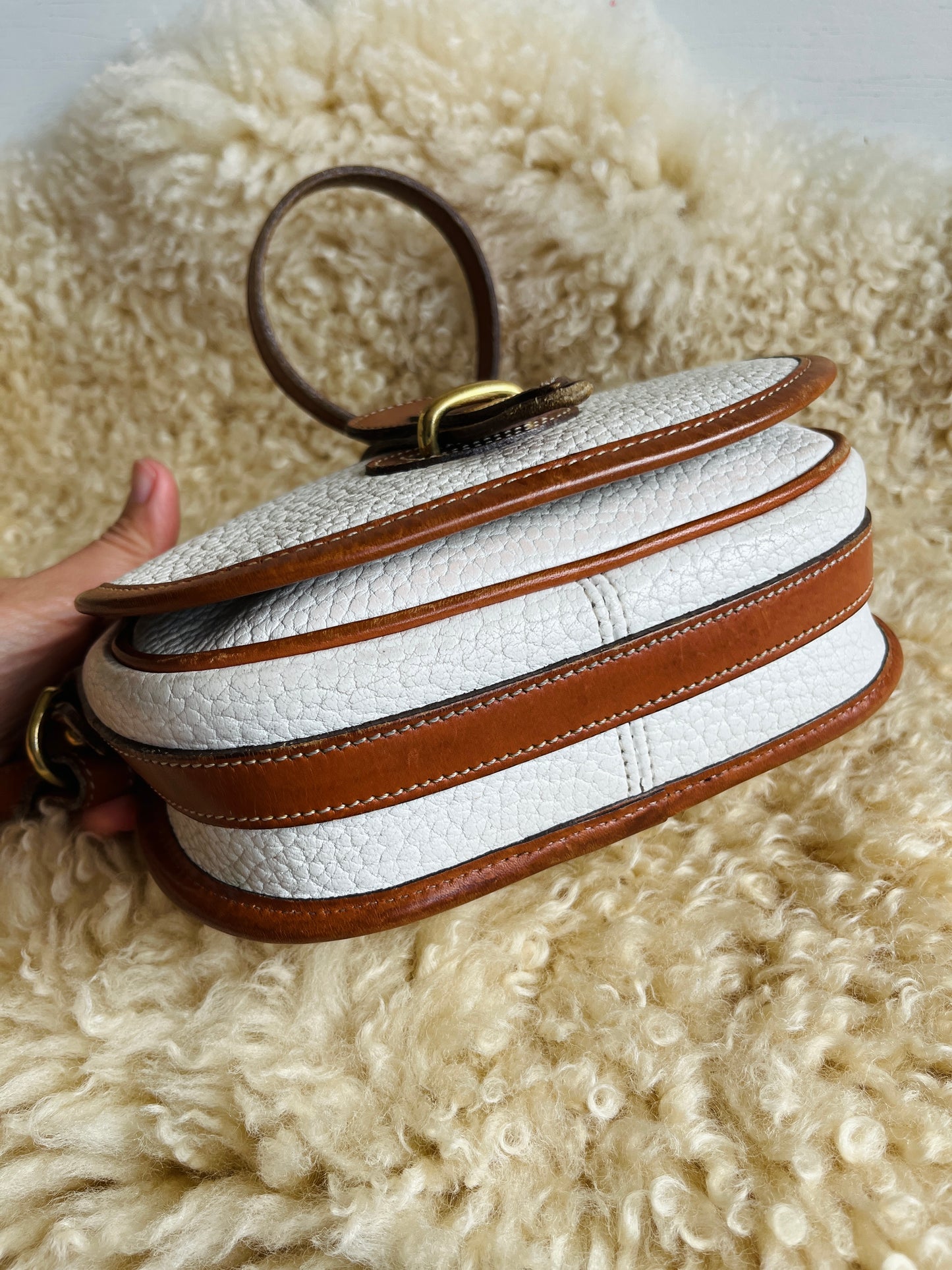 Cream / British Tan R51 Marble Crossbody Bag