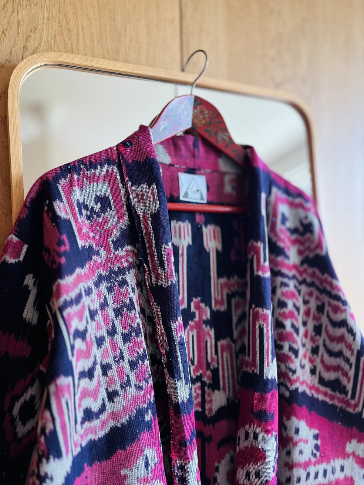 Vintage Ikat textile turns short duster
