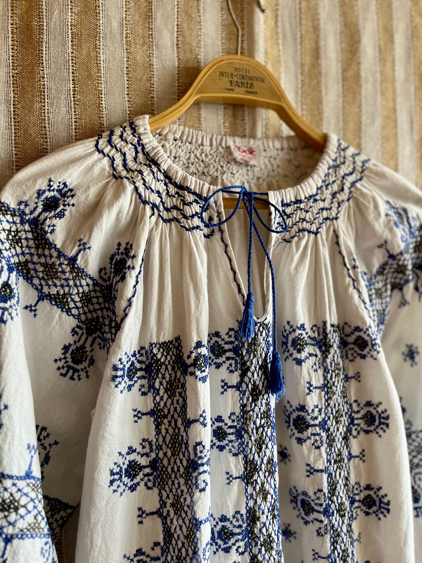 70s Vintage Romanian Folk Hand embroidered Blouse