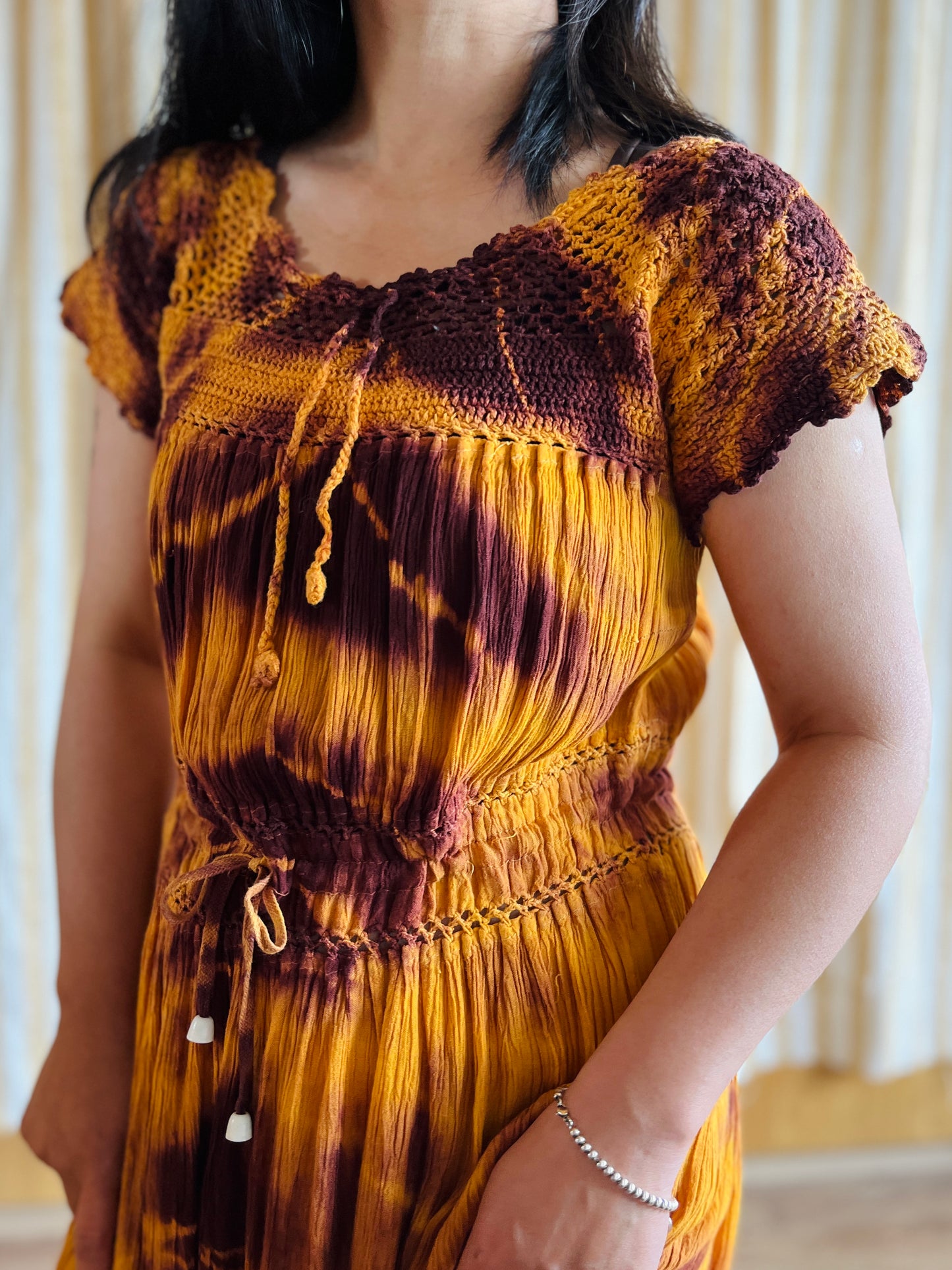 Vintage 1970s handmade Tie-dye Muslim Dress