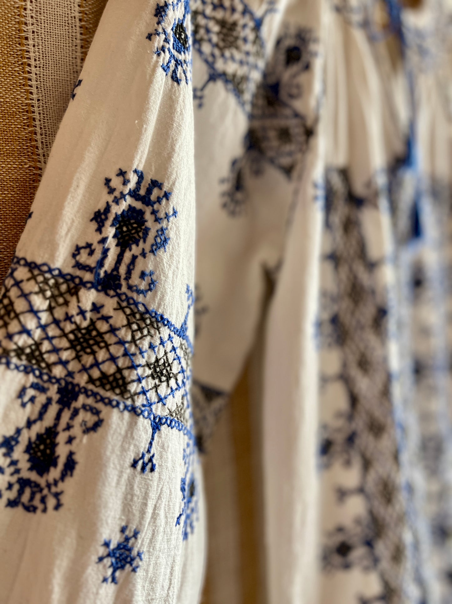 70s Vintage Romanian Folk Hand embroidered Blouse