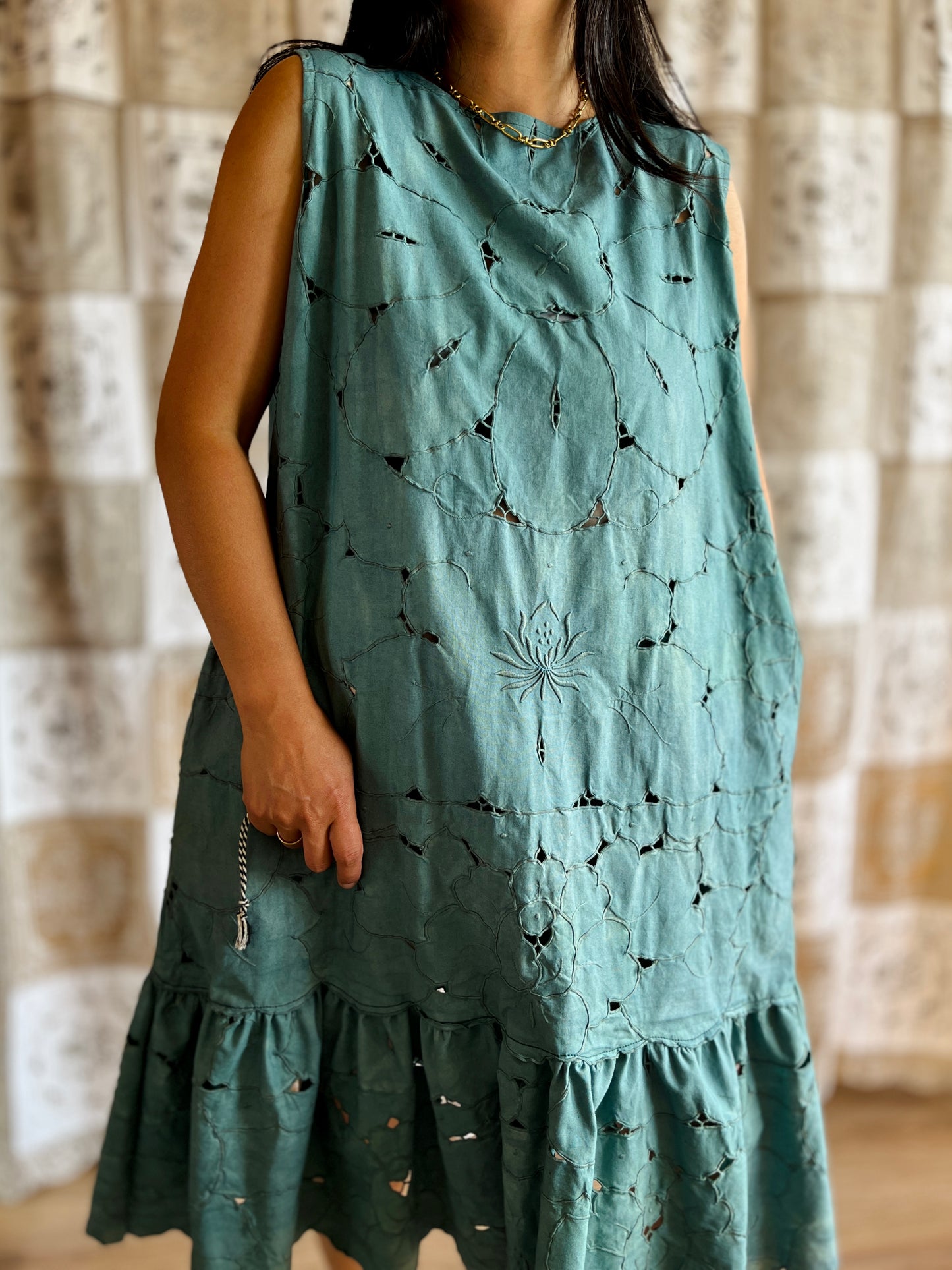 Cut work forest dress