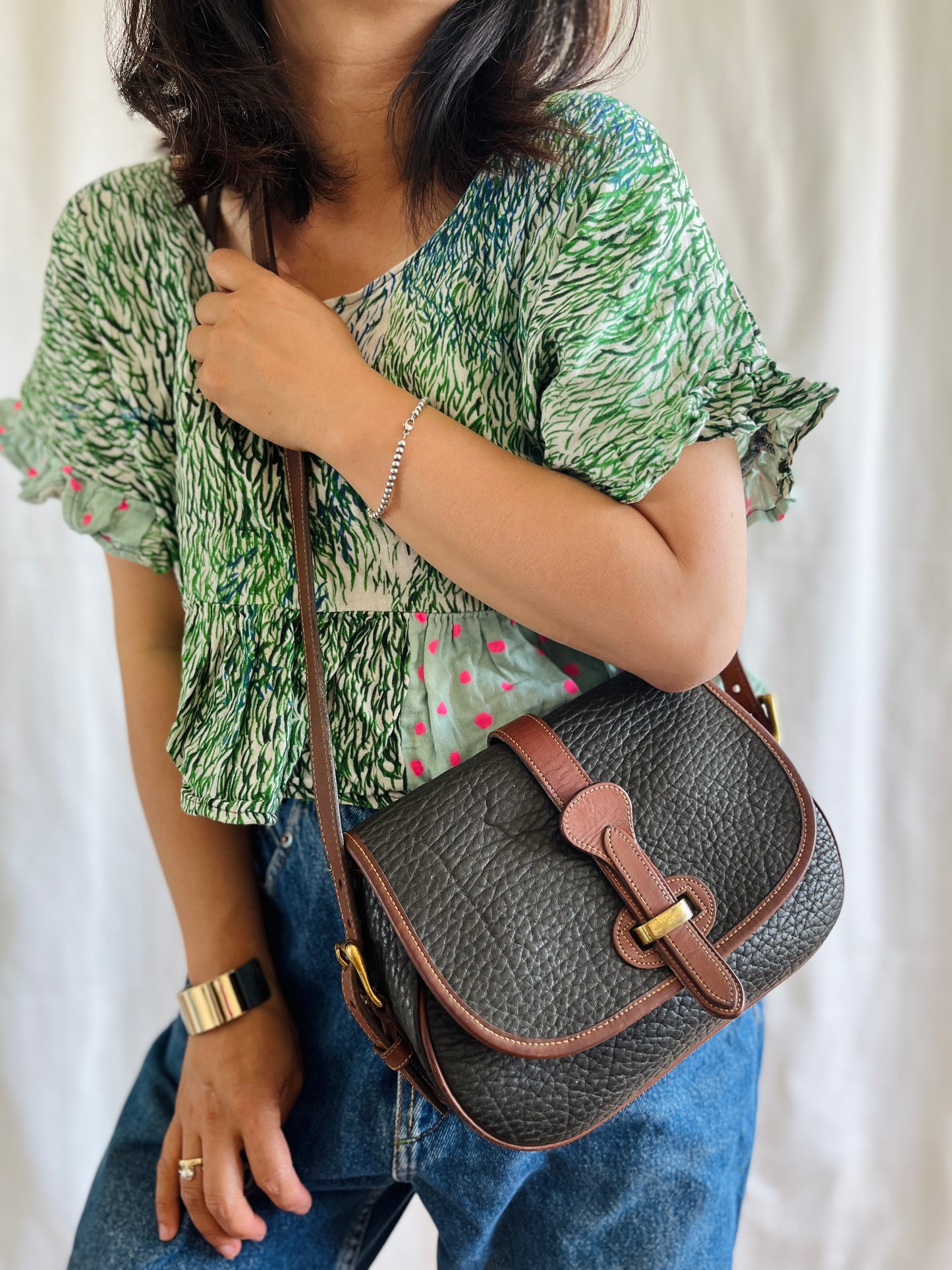 Dark Brown/Burnt Cedar Small Tack Bag Messenger Crossbody Handbag B148