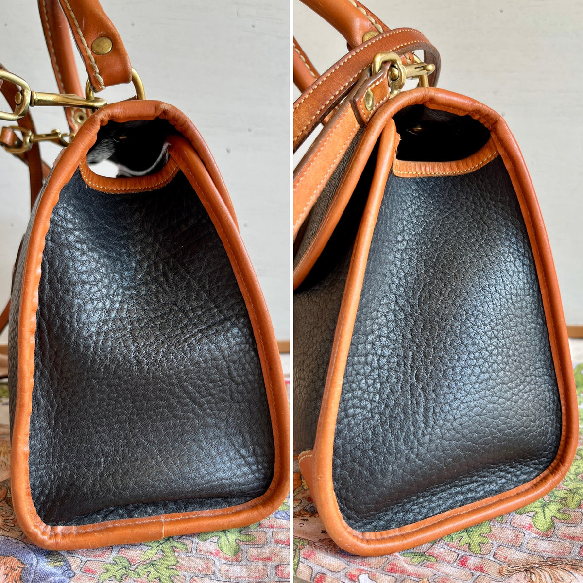 Vintage Dooney & Bourke R47 Carpet Bag Top Handle Satchel
