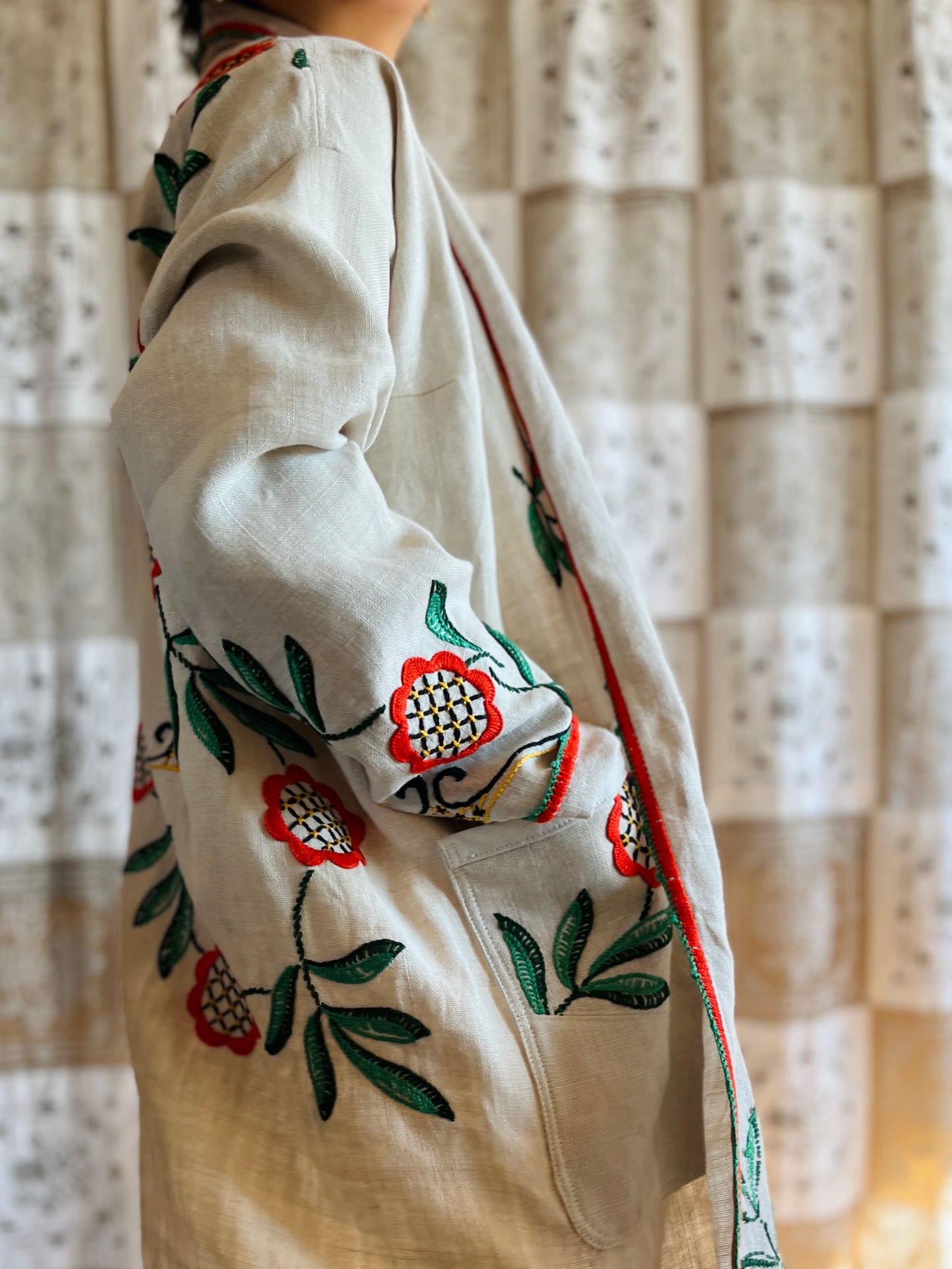 Linen long kimono