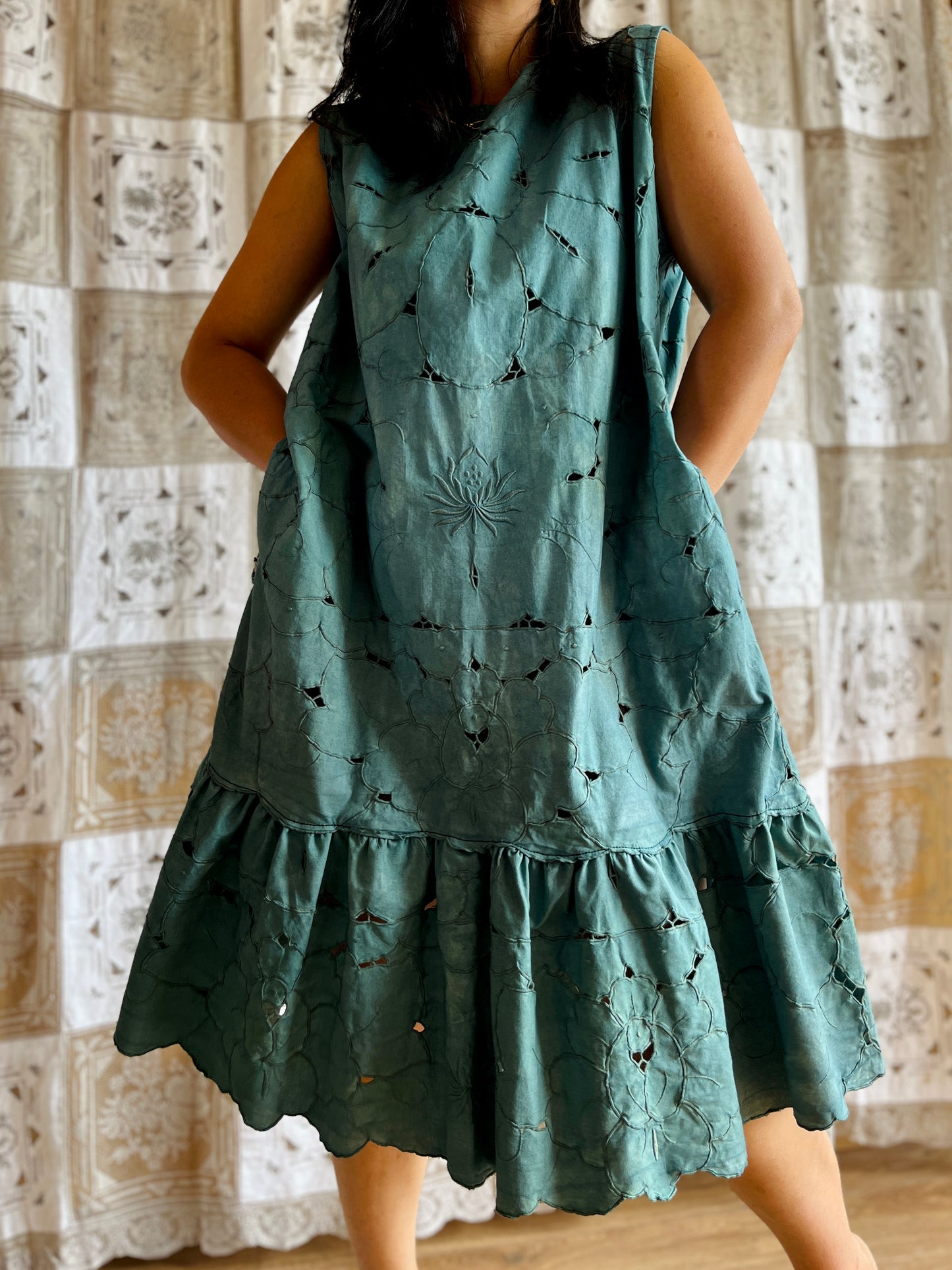 Cut work forest dress