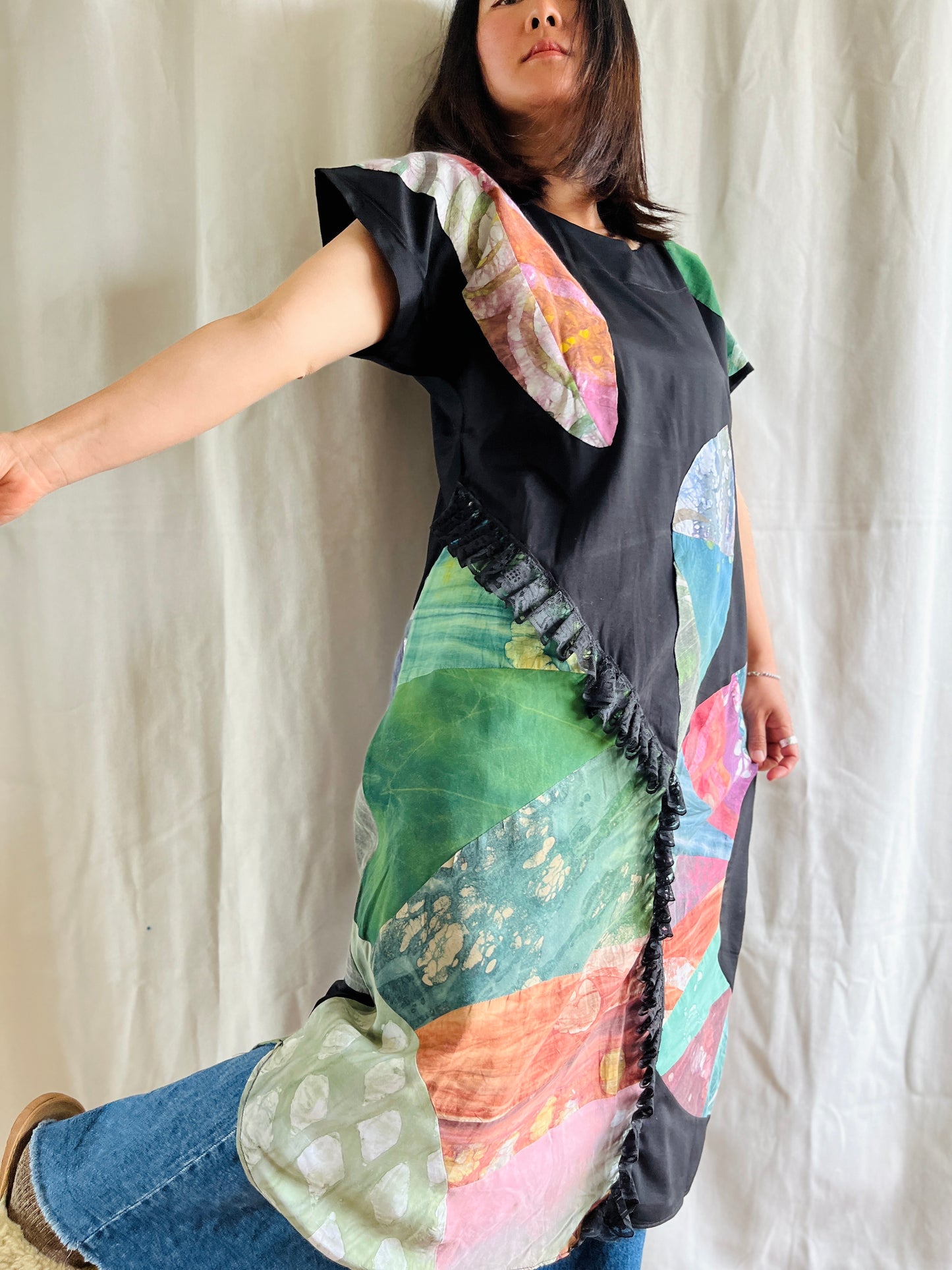 Handmade vintage Geometrical patchwork dress