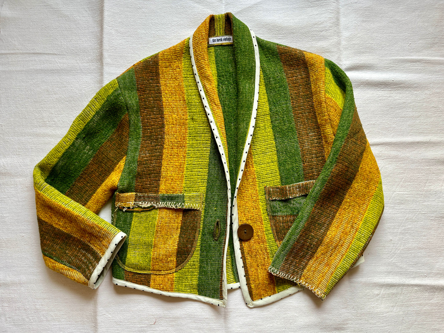 Repurpose vintage roadtrip wool blanket turns Jacket Blazer