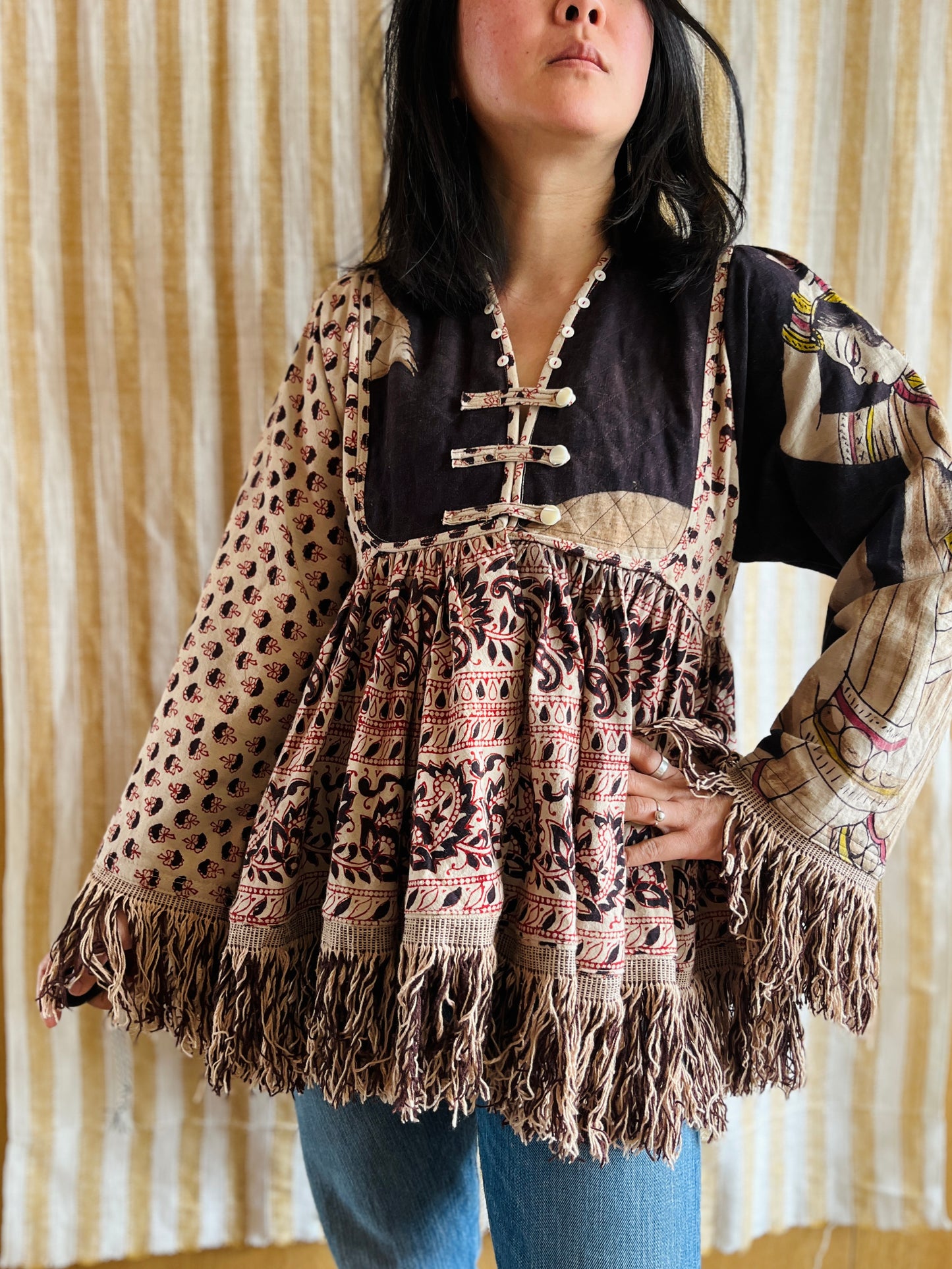 Goddess Jacket / Blouse made from vintage Indian Print
