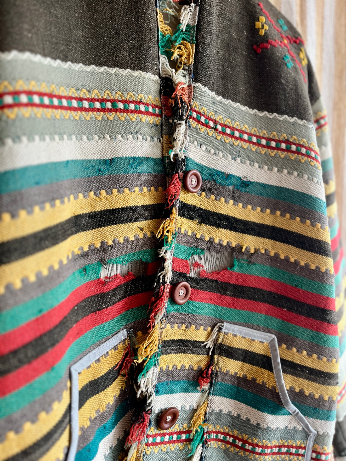 Antique Turkish Kilim Rug turns Jacket