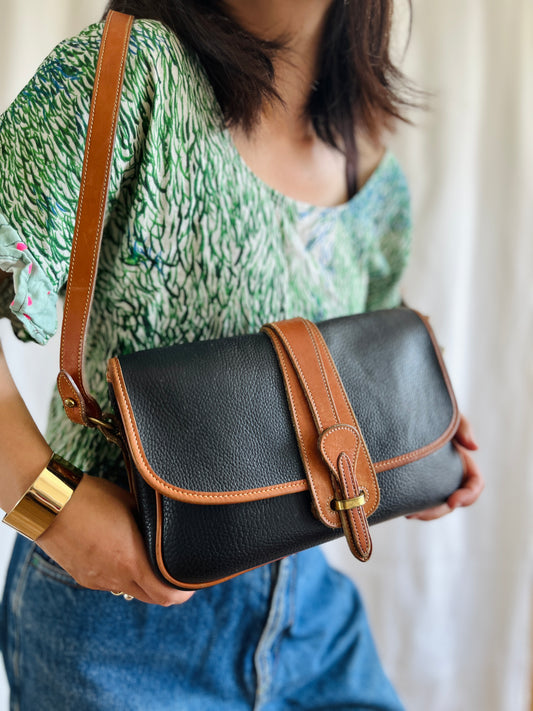 Black /British Tan R54 Large Equestrian Crossbody