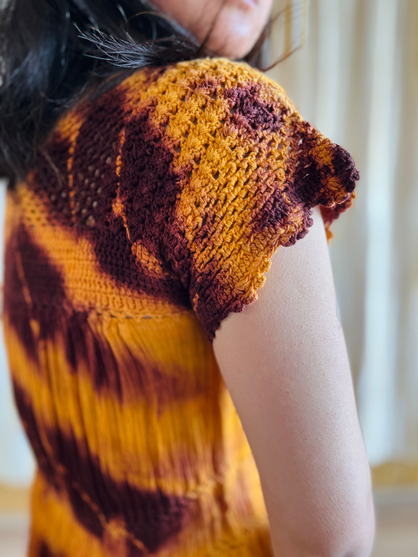 Vintage 1970s handmade Tie-dye Muslim Dress