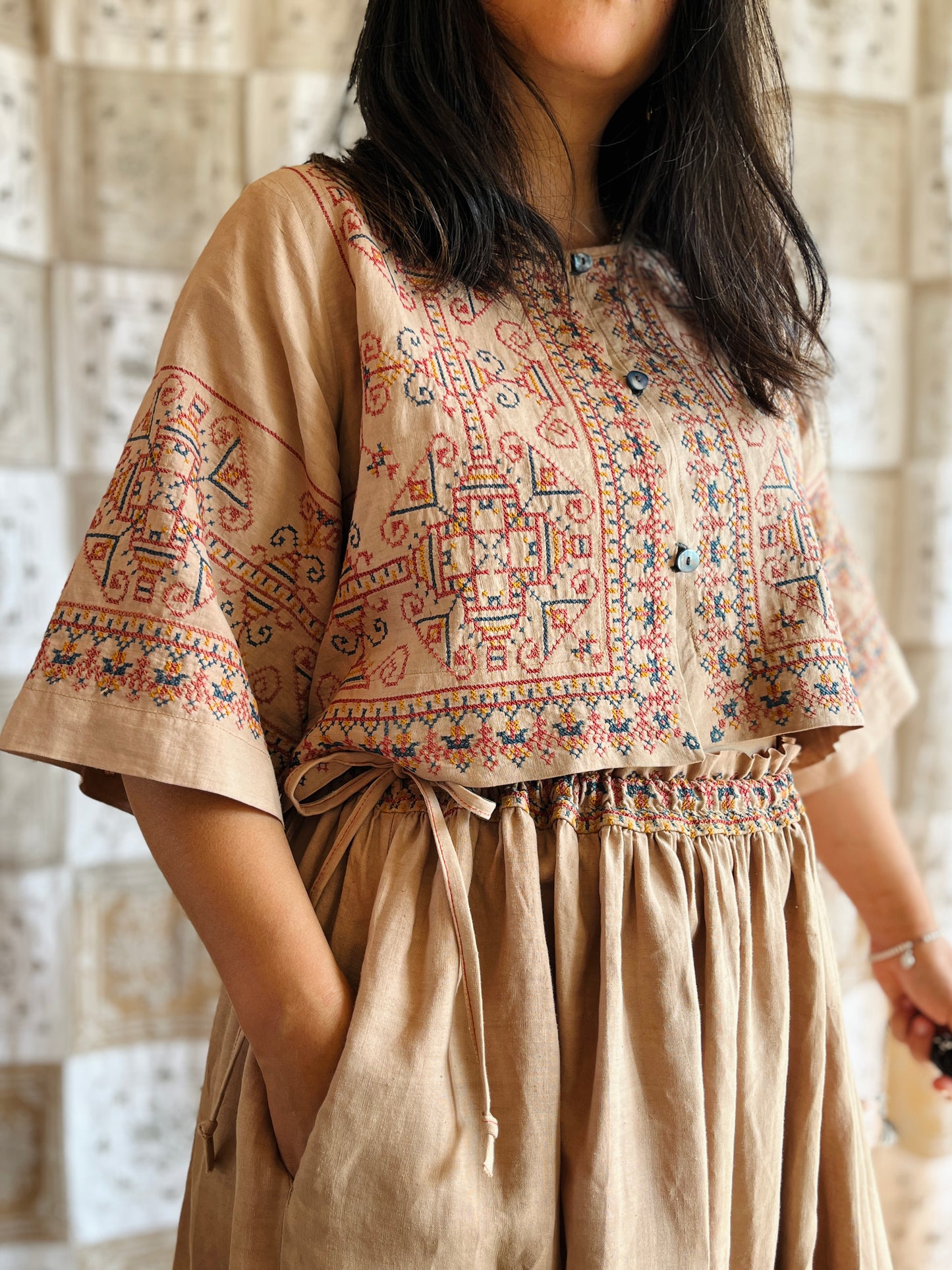Full embroidery skirt set