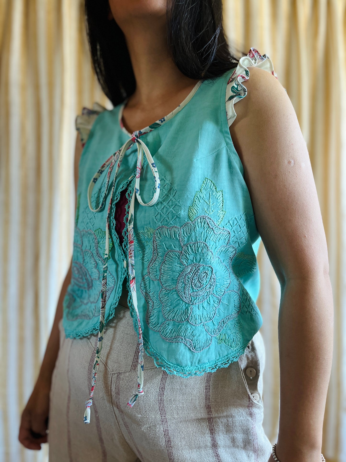 Passion Dyes - turquoise ruffle tank