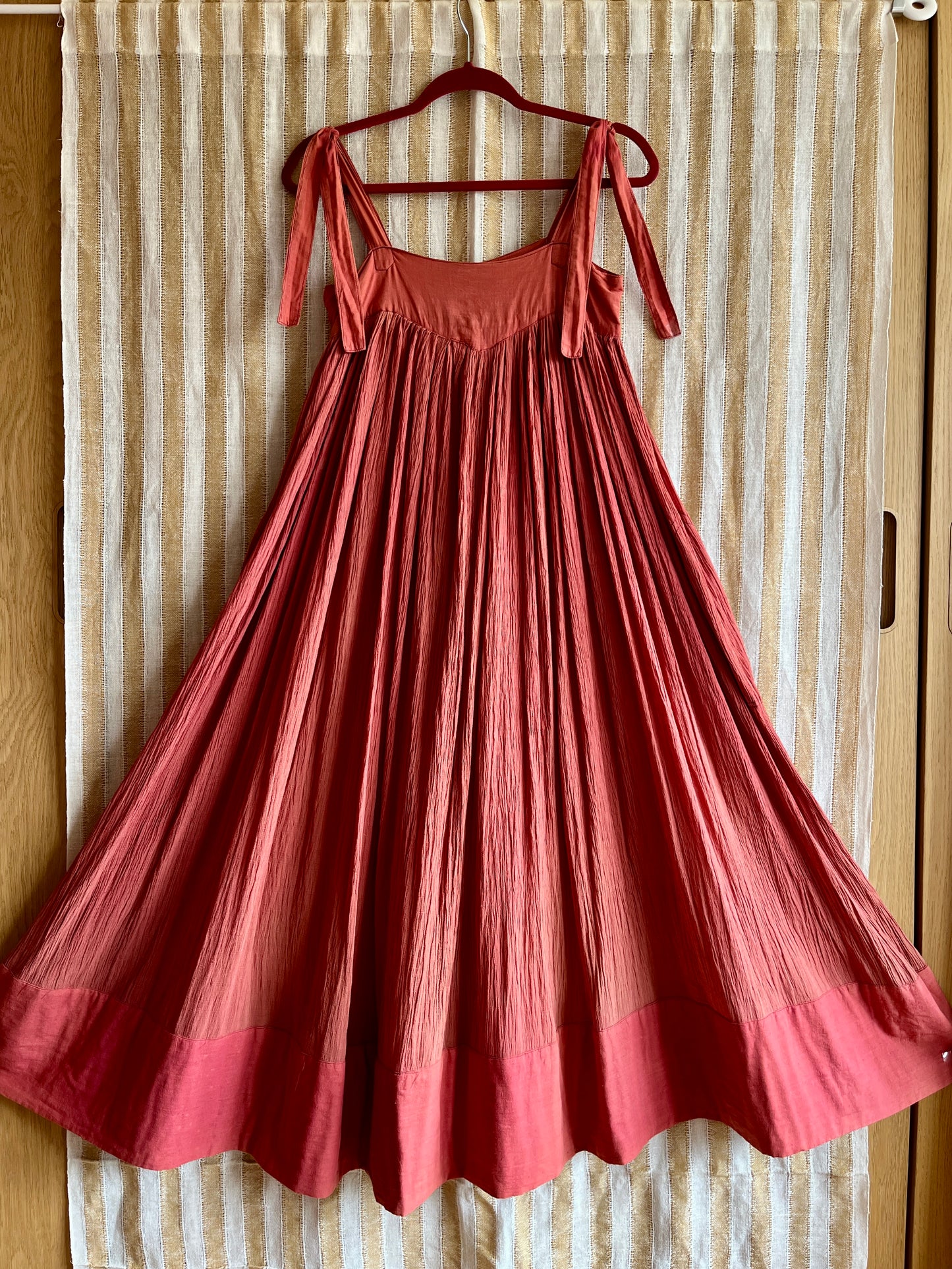 Torrid Coral Pink 70s cheesecloth full circle sundress
