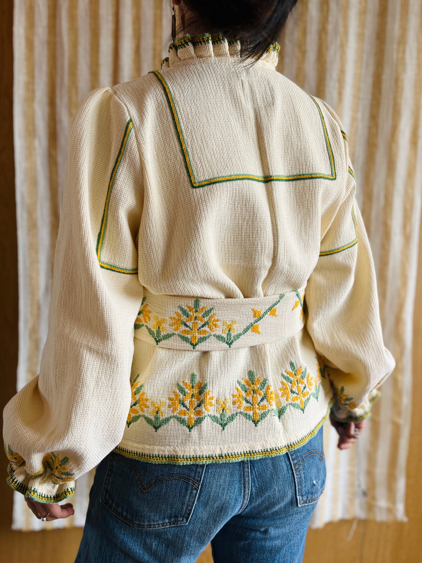 Waffle Cotton Spring Jacket with Matching Belt