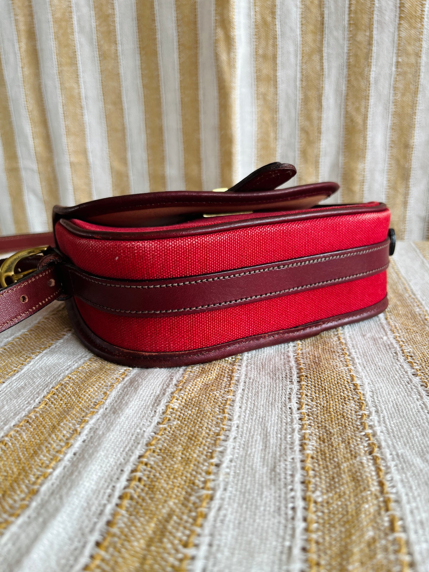 RARE Red Canvas R51 Marble Crossbody Bag