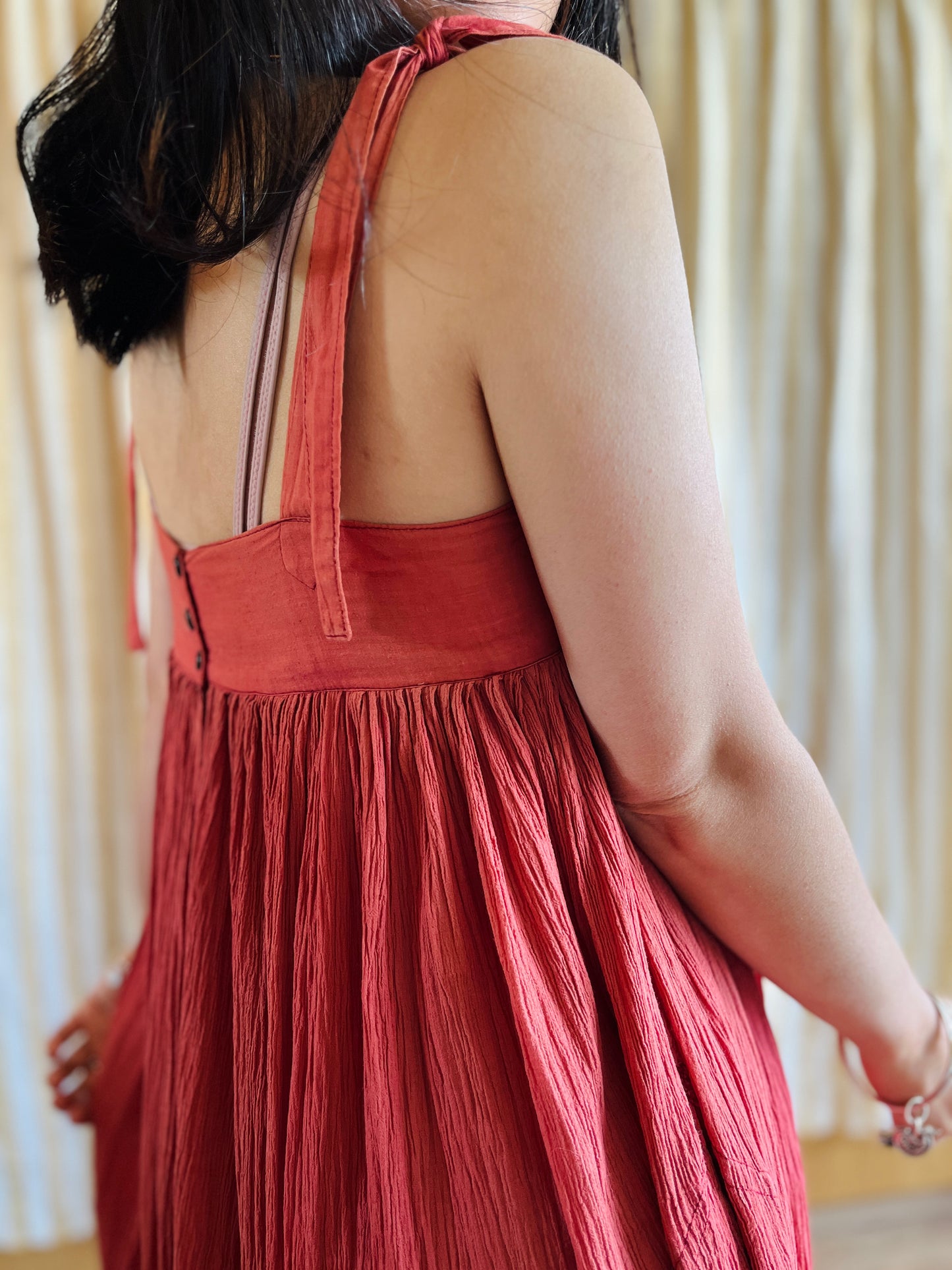 Torrid Coral Pink 70s cheesecloth full circle sundress