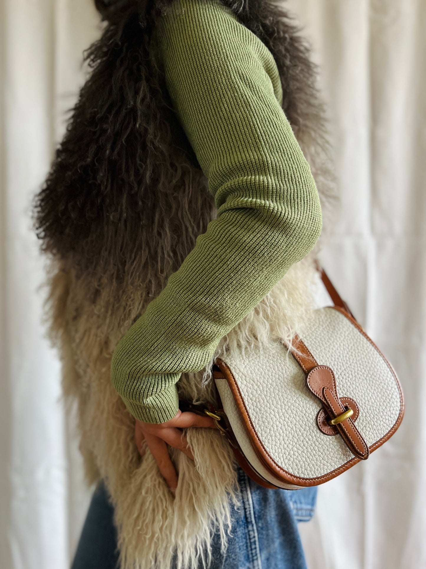 Cream / British Tan R51 Marble Crossbody Bag