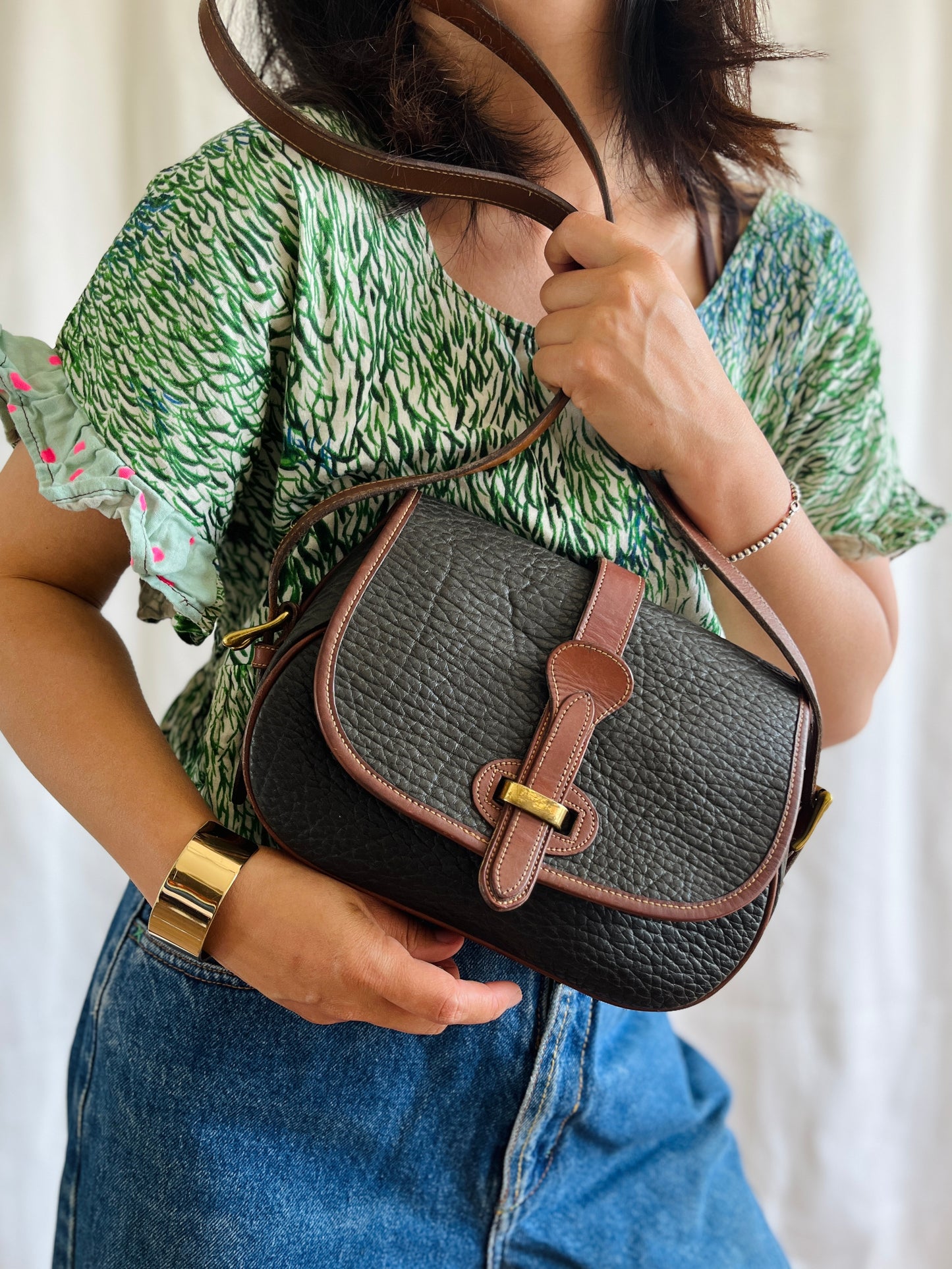 Dark Brown/Burnt Cedar Small Tack Bag Messenger Crossbody Handbag B148