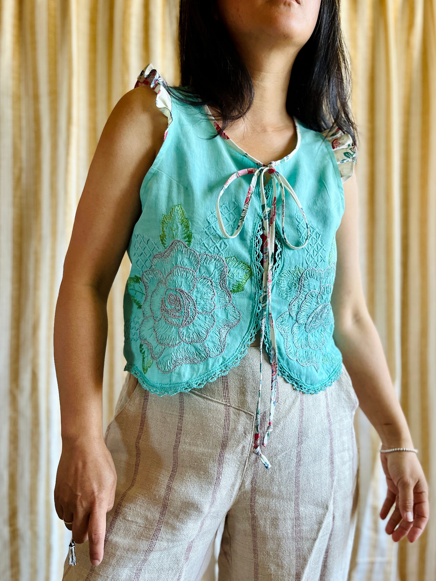 Passion Dyes - turquoise ruffle tank
